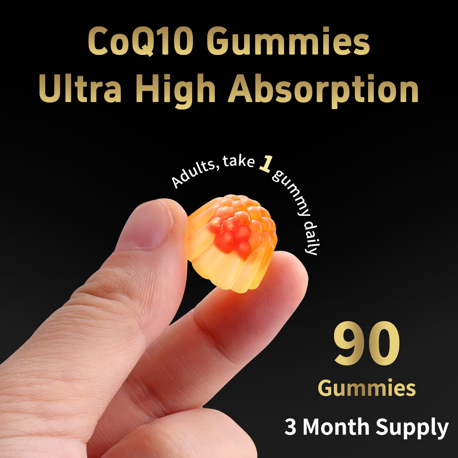 LKINT CoQ10 Gummies 600mg — Sugar Free with Omega-3 & Vitamin E (Pack of 2, 180 Gummies)