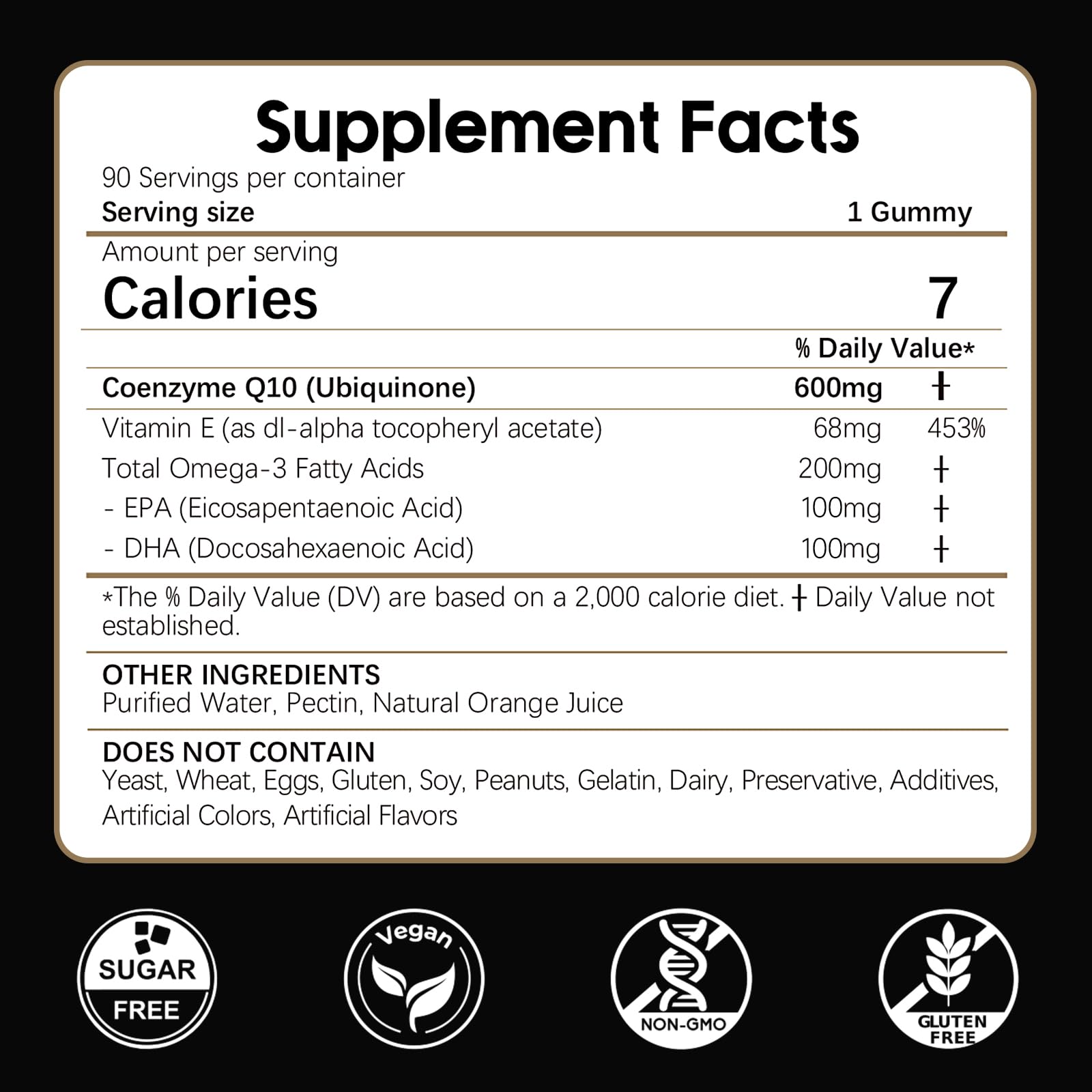LKINT CoQ10 Gummies 600mg — Sugar Free with Omega-3 & Vitamin E (Pack of 2, 180 Gummies)