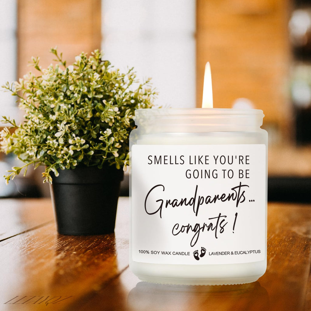 LLTAYQZ Pregnancy Announcement Candle for Grandparents – Lavender & Eucalyptus, 9oz