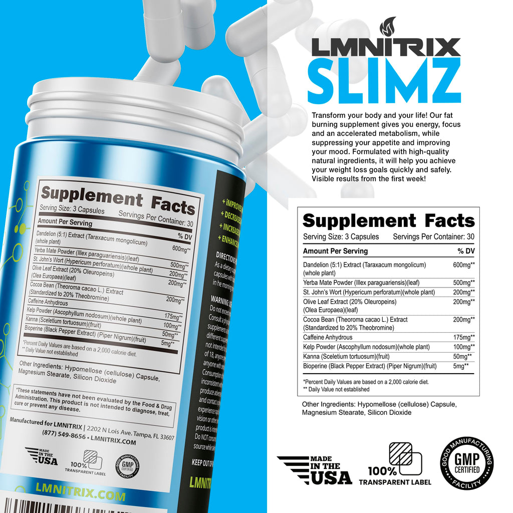 LMNITRIX SLIMZ Fat Burner & Mood Enhancer – 90 Capsules