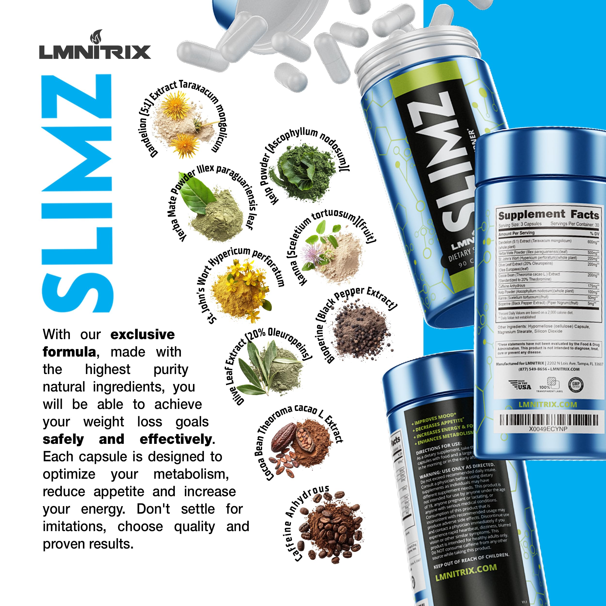 LMNITRIX SLIMZ Fat Burner & Mood Enhancer – 90 Capsules