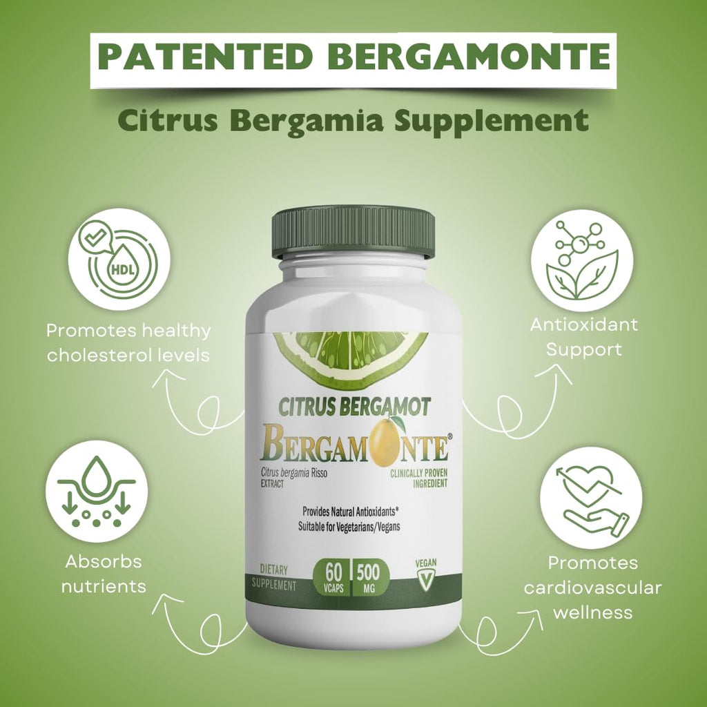 Logic Nutra Citrus Bergamot Supplement (Citrus Bergamia) 1,000 mg per Serving (2) 60 Vegan Capsules – Patented Bergamonte