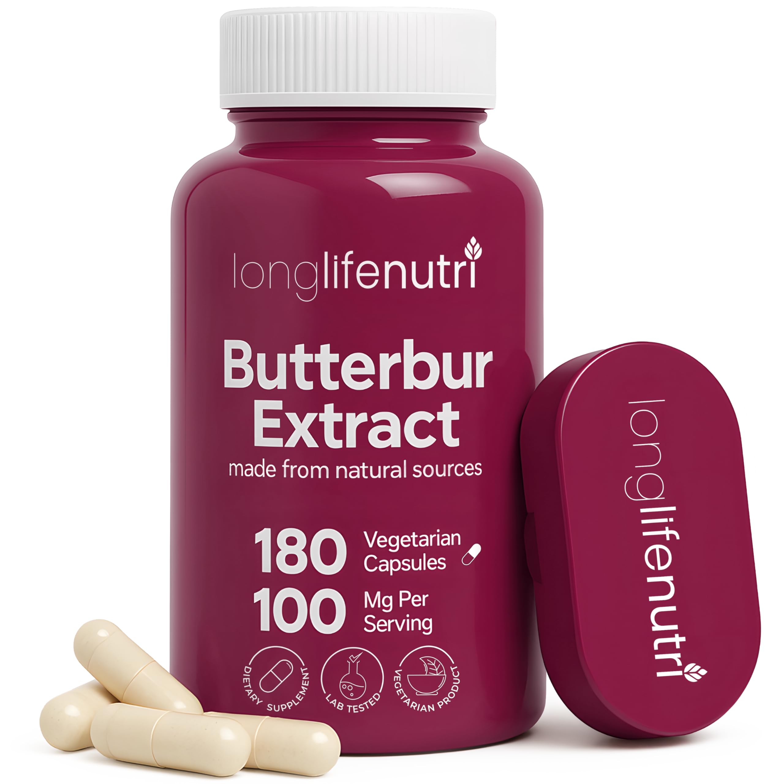 LongLifeNutri Butterbur Extract 100mg – 180 Vegetarian Capsules (6-Month Supply)