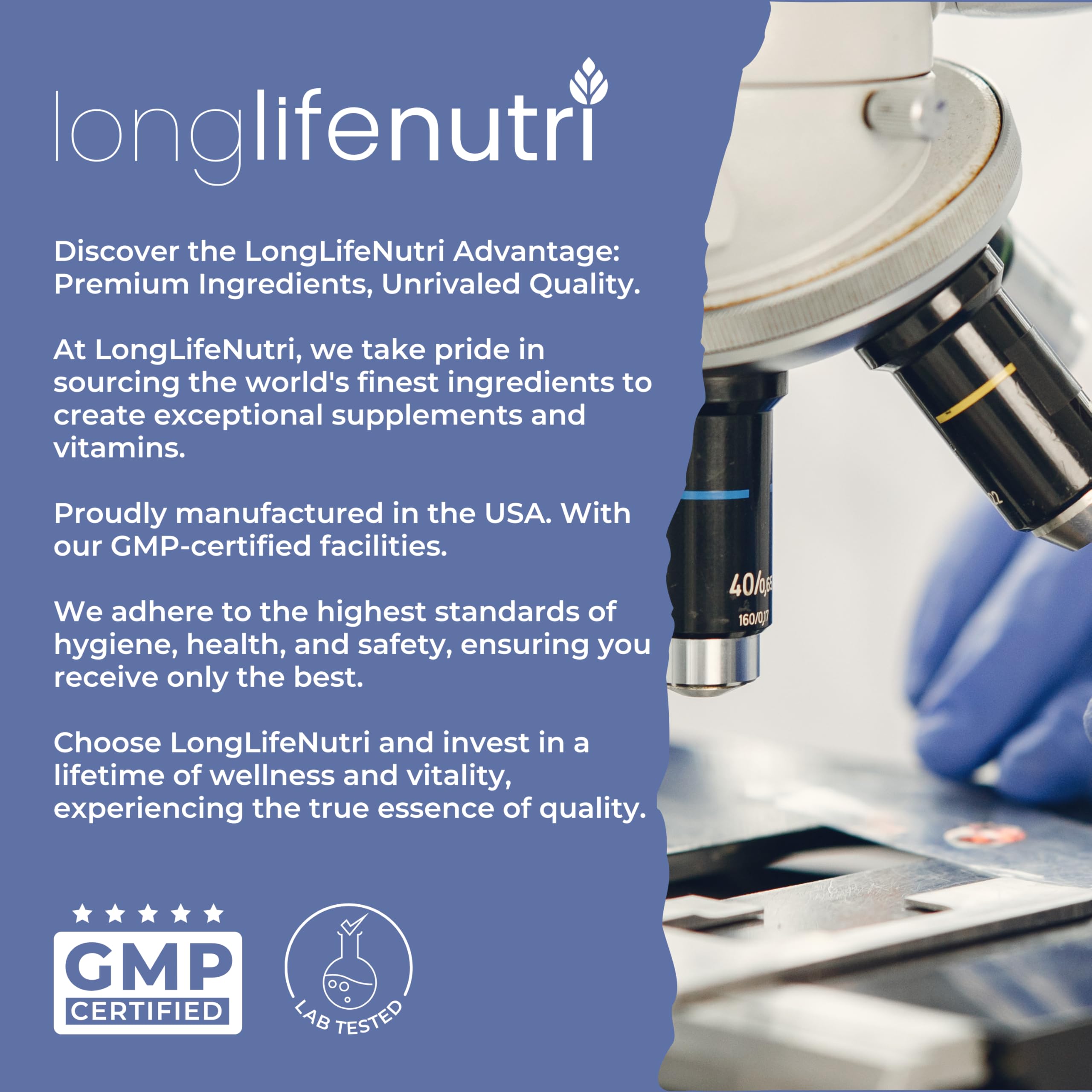 LongLifeNutri Chrysin 500mg – 180 Veg Capsules | USA Made, GMP Certified
