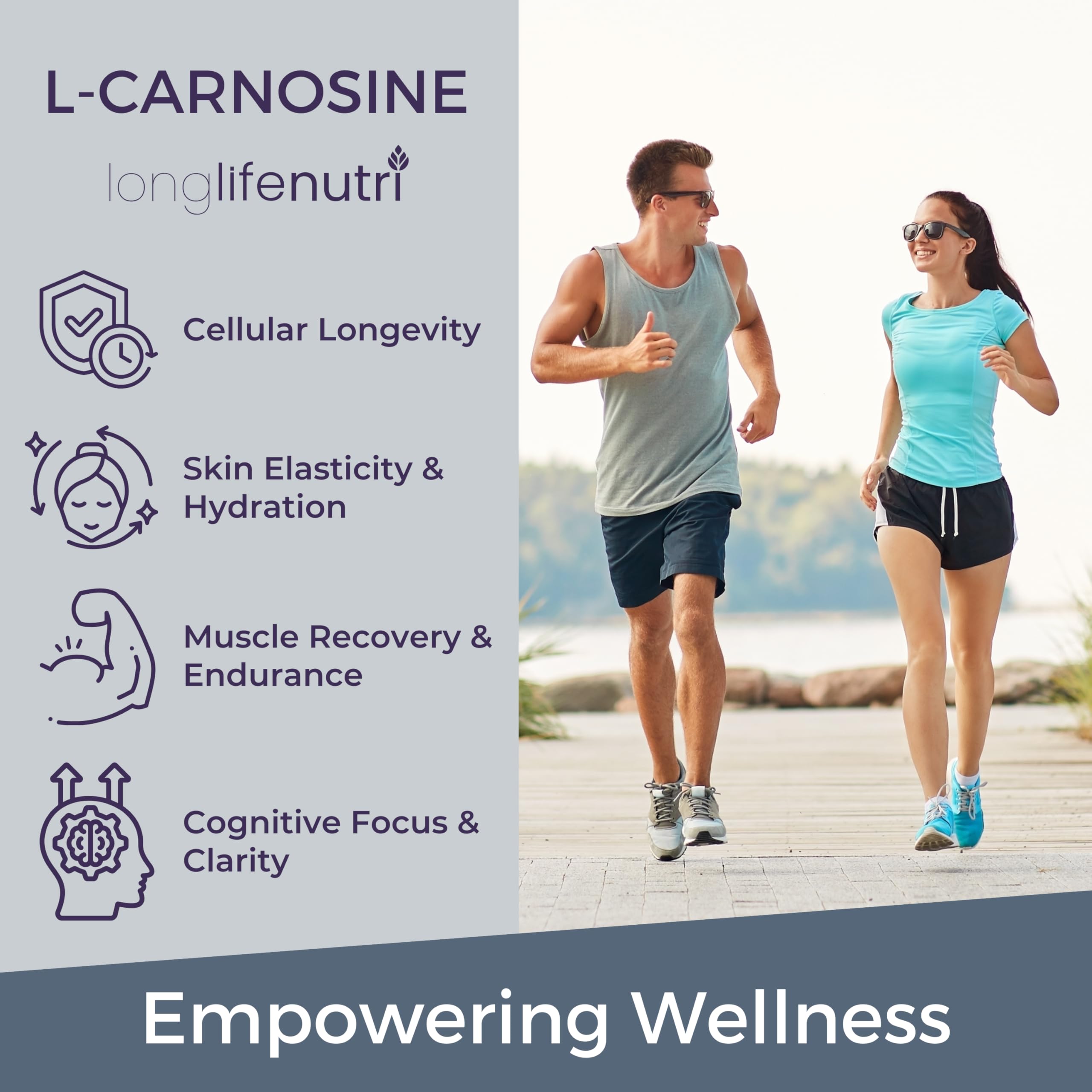 LongLifeNutri L-Carnosine 1000mg – 2-Month Supply, Made in USA