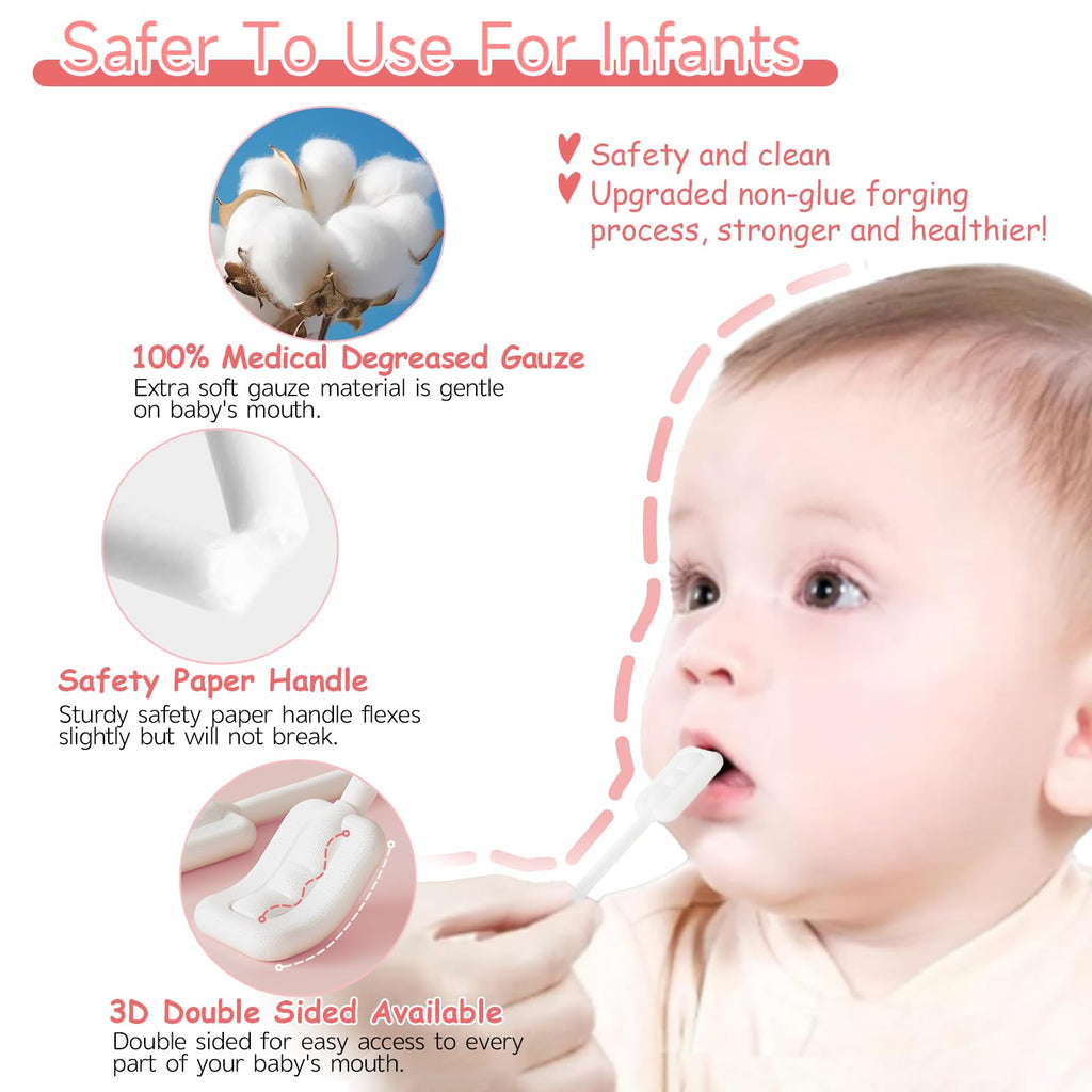 Lonlown 60Pcs Baby Tongue Cleaner & 1 Finger Toothbrush – Infant Oral Care Kit