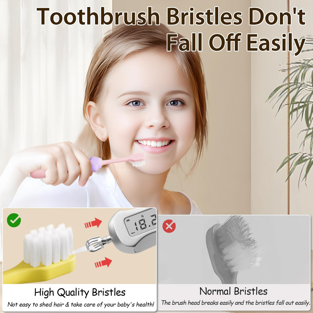 Lonlown 8 Pack Kids Toothbrushes – Soft Bristles for Toddlers 2-12