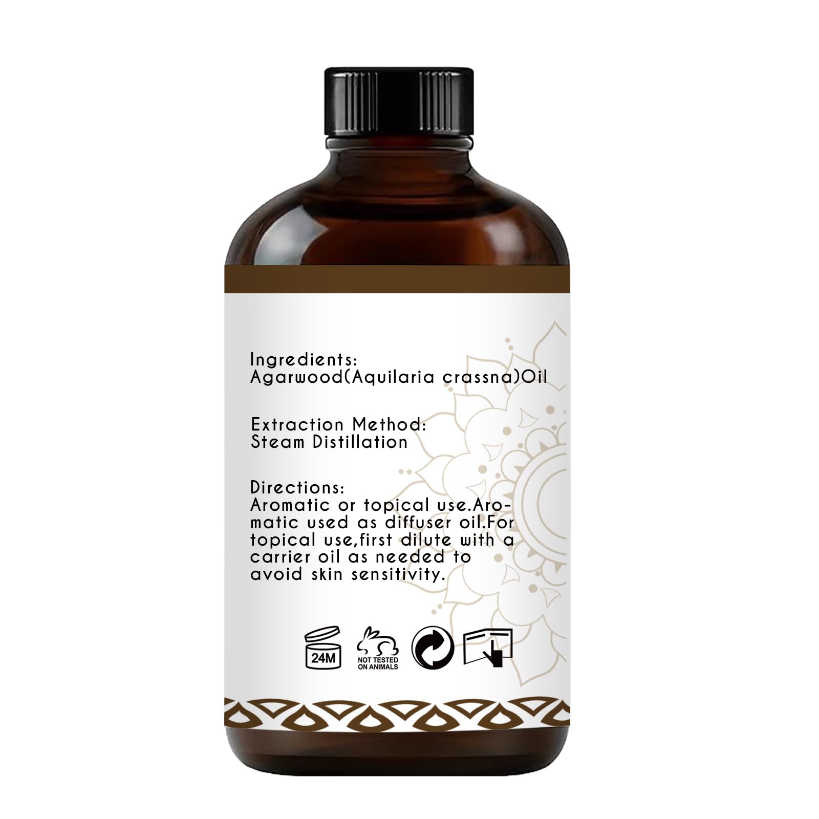 LotusJoy Agarwood Essential Oil - Pure Organic Oud for Diffuser & DIY Cosmetics (4 oz)
