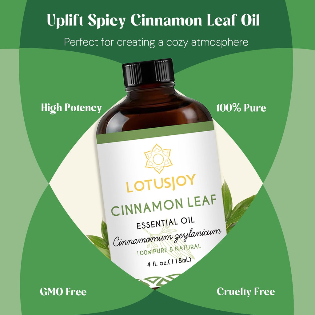 LOTUSJOY Cinnamon Leaf Oil Essential Oil 4 Oz – Room Spray & Diffuser