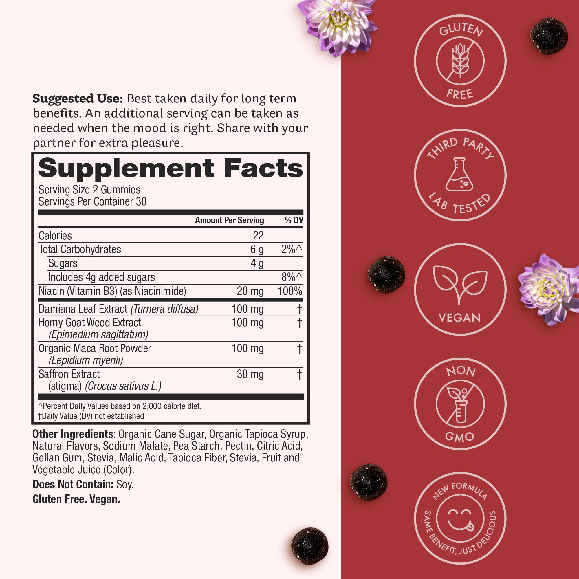 Winged Wellness Love Bites | Libido Booster for Women with Maca, Damiana & Horny Goat Weed
