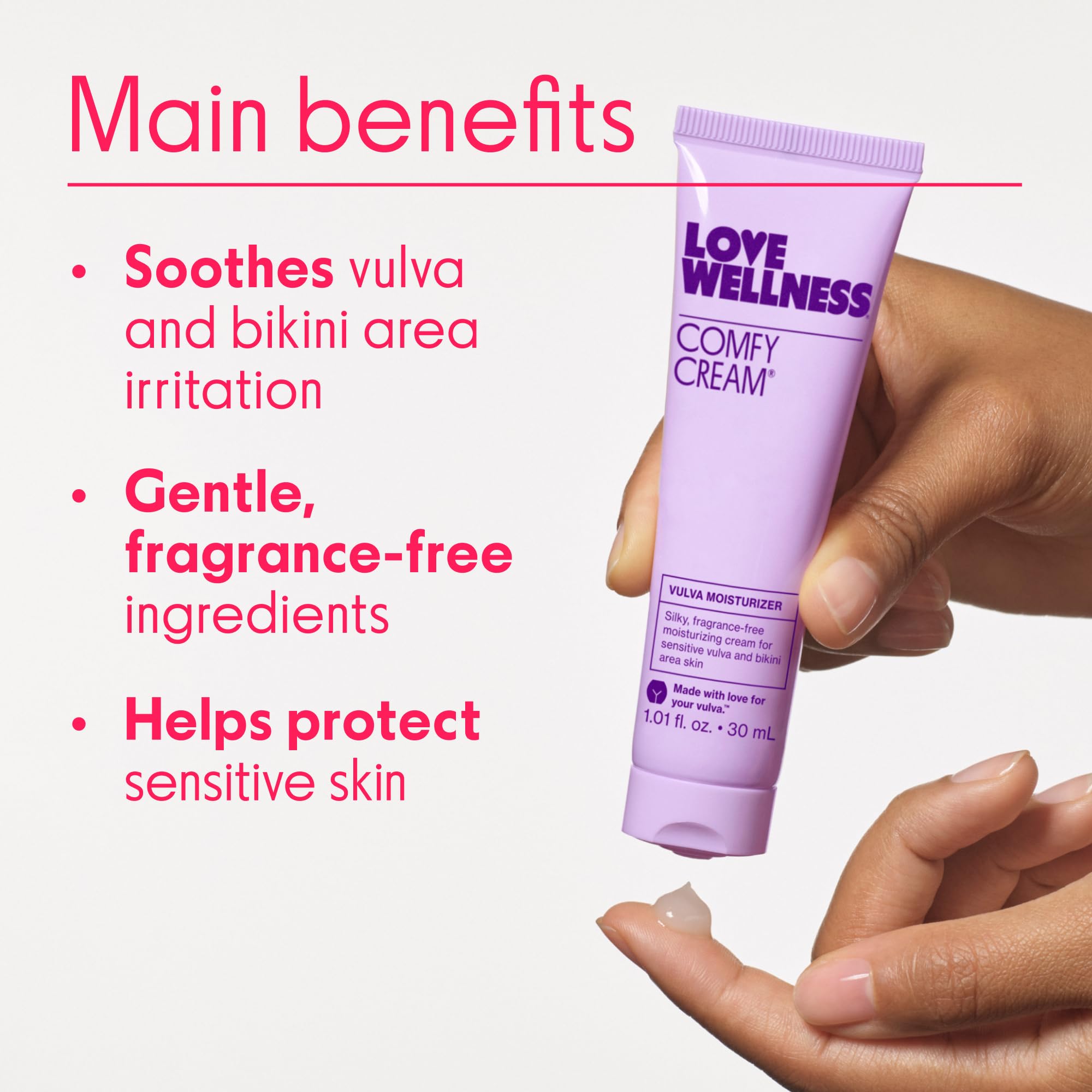 Love Wellness Comfy Cream Vulva & Vaginal Moisturizer — Fragrance-Free, 1.01 oz