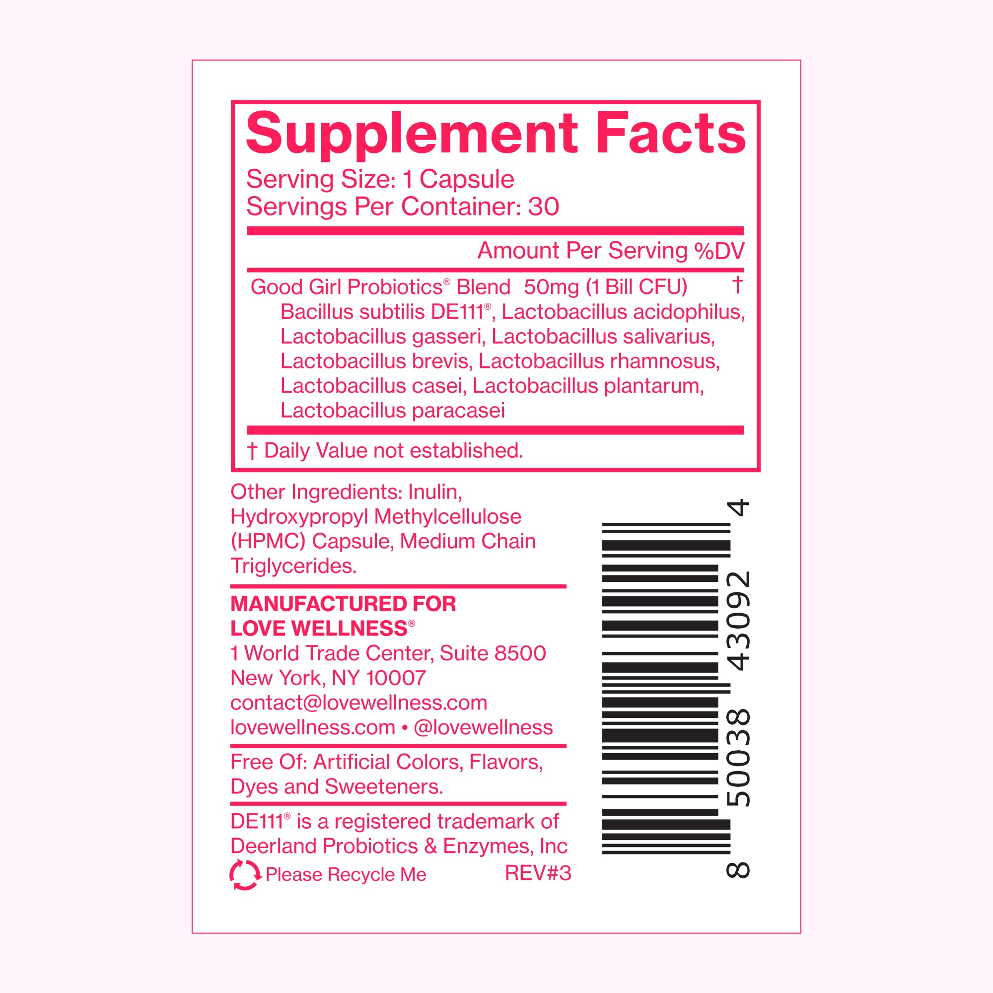 Love Wellness Good Girl Probiotics & Healthy V Vitamin | Women's Wellness Duo