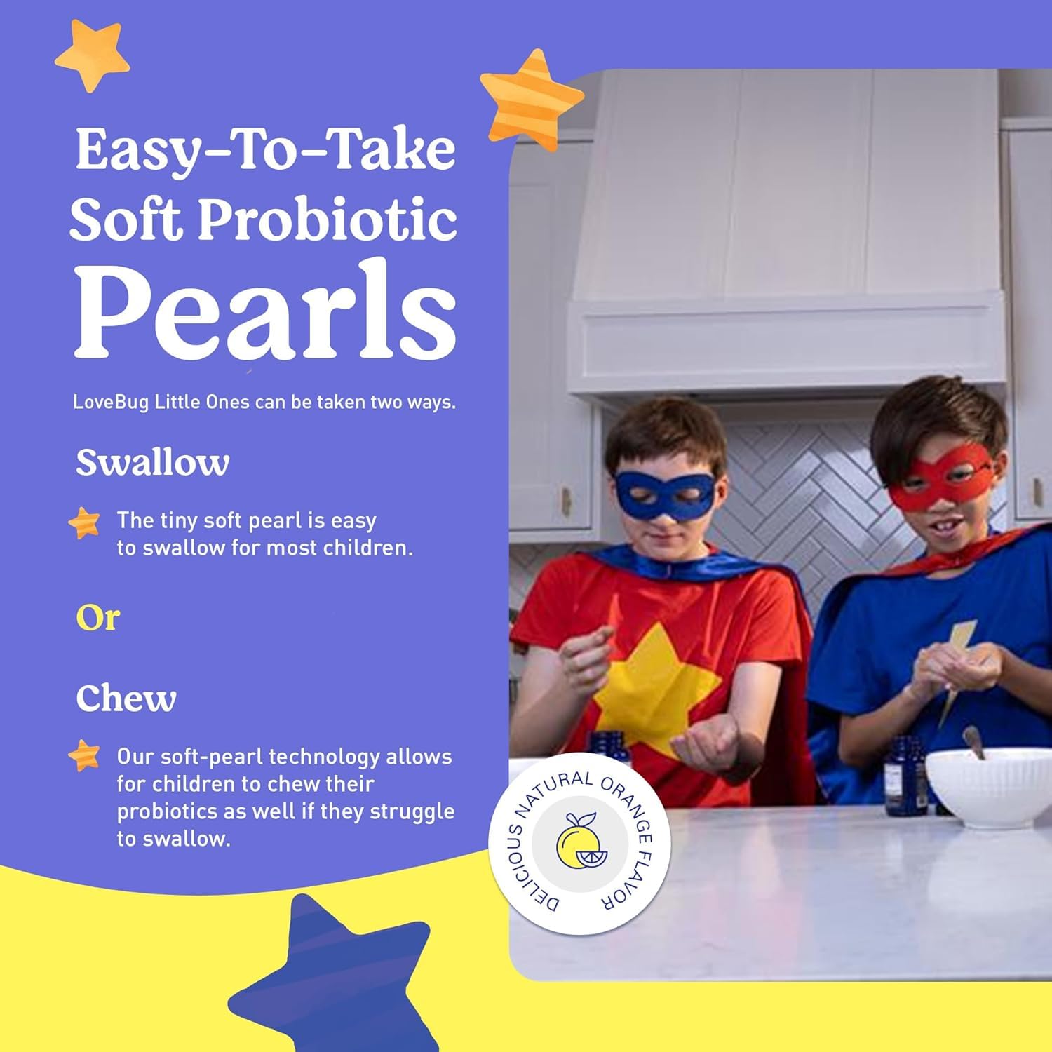 LOVEBUG Probiotics for Kids – Daily Gut Health & Immune Support (60 Soft Pearls)