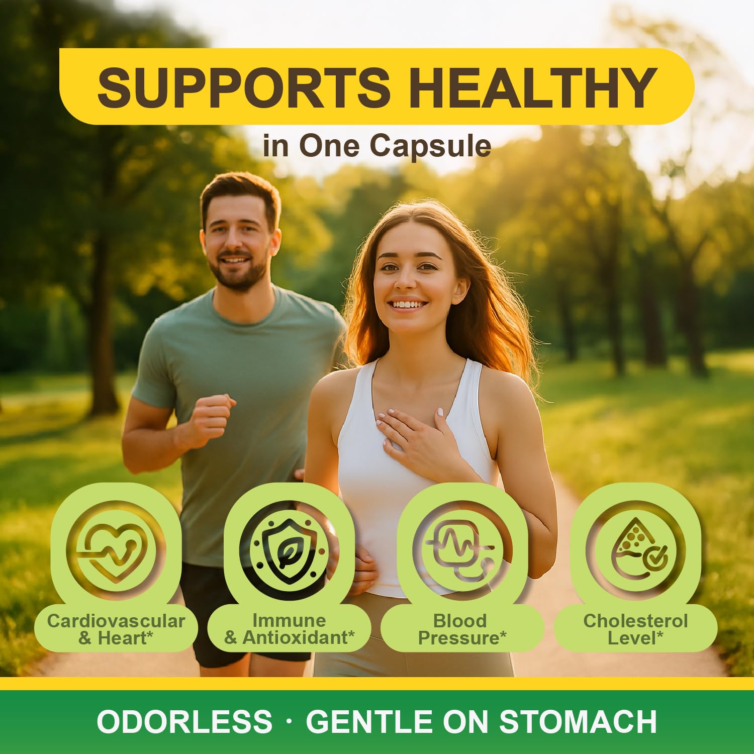 LOVITA Odorless Garlic Capsules – 5000mg Fresh Garlic Equivalent, 1.25% Allicin | Heart Health & Immune Support | Vegan, Non-GMO, Gluten-Free | 300 Capsules