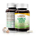 LOVITA Odorless Garlic Extract, 5000mg Fresh Garlic Equivalent, Standardized to 1.25% Allicin, Supports Heart, Blood Pressure, Cholesterol & Immune System, Non-GMO, Gluten-Free, 60 Vegan Capsules