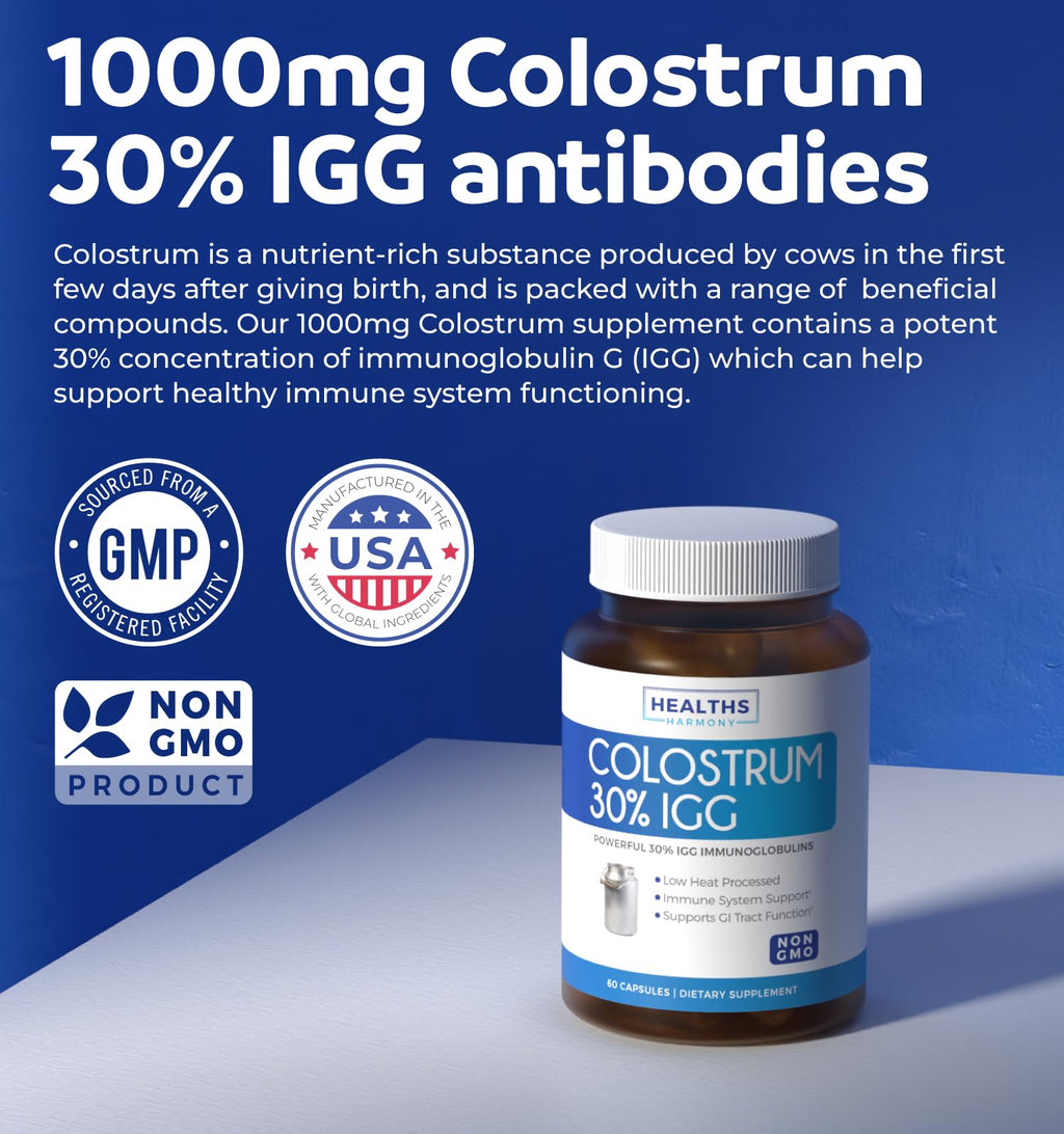 Bovine Colostrum for Women – 1,000mg per Serving, 30% IgG, Made in USA