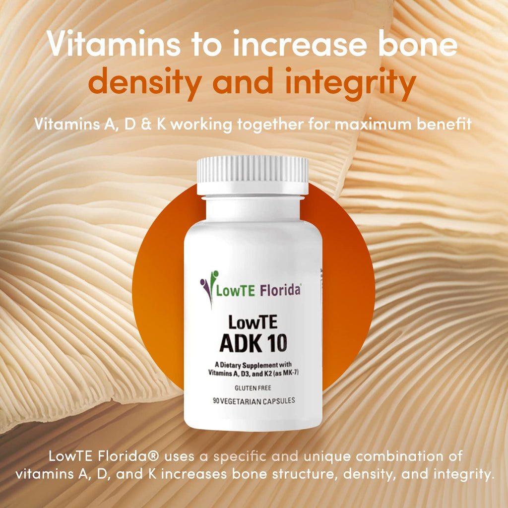 LowTE Florida ADK 10-90 Capsules - Vitamin D3 K2 A Multivitamin for Bones & Heart
