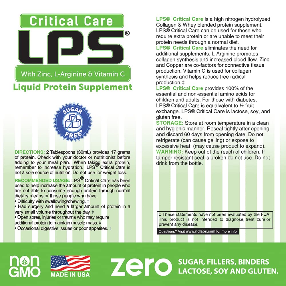 Nutritional Designs LPS Liquid Collagen & Whey Protein – Sugar-Free, Non-GMO, Honey Vanilla