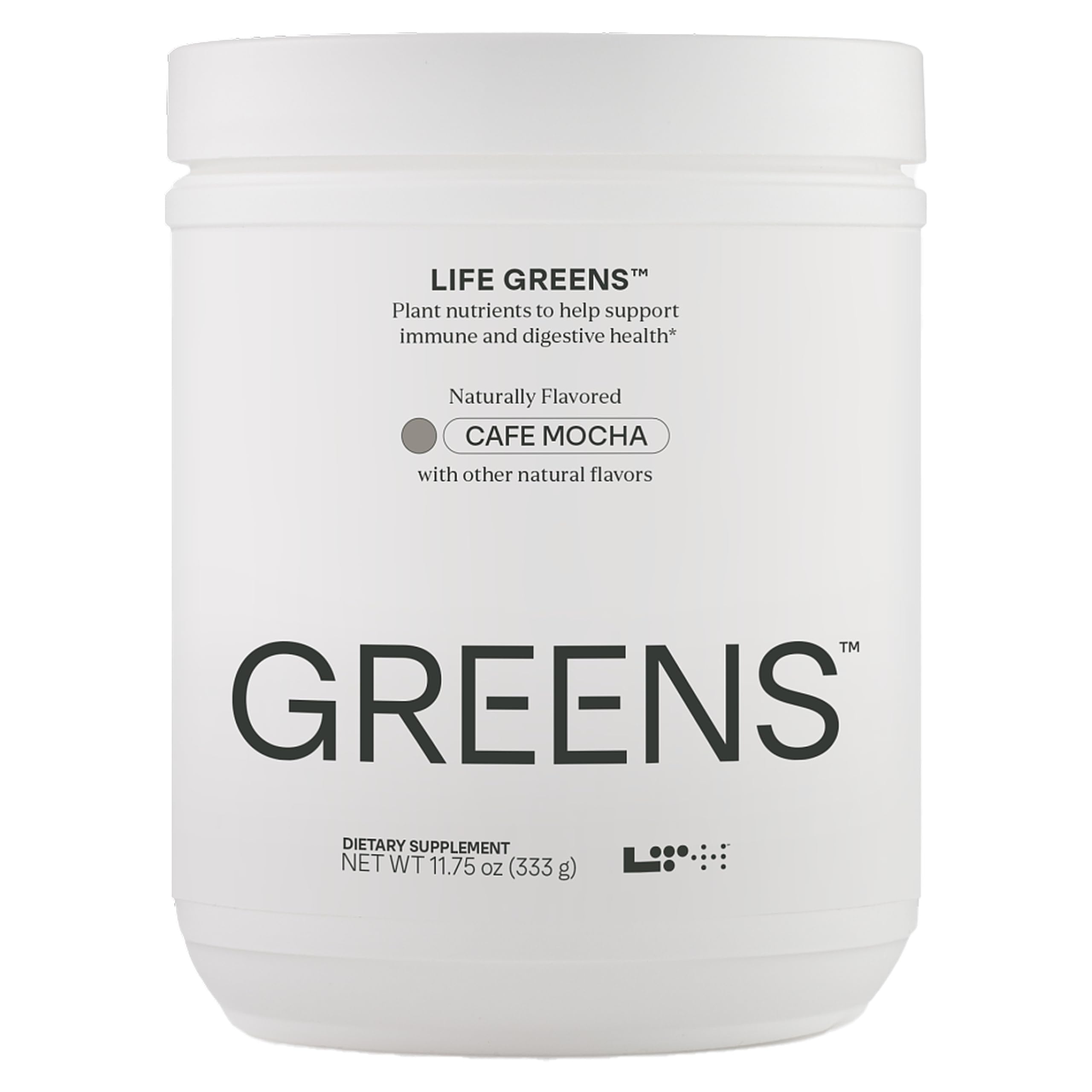 LTH Life Greens – Premium Superfood Powder with Probiotics & Enzymes (Cafe Mocha, 11.75 oz)