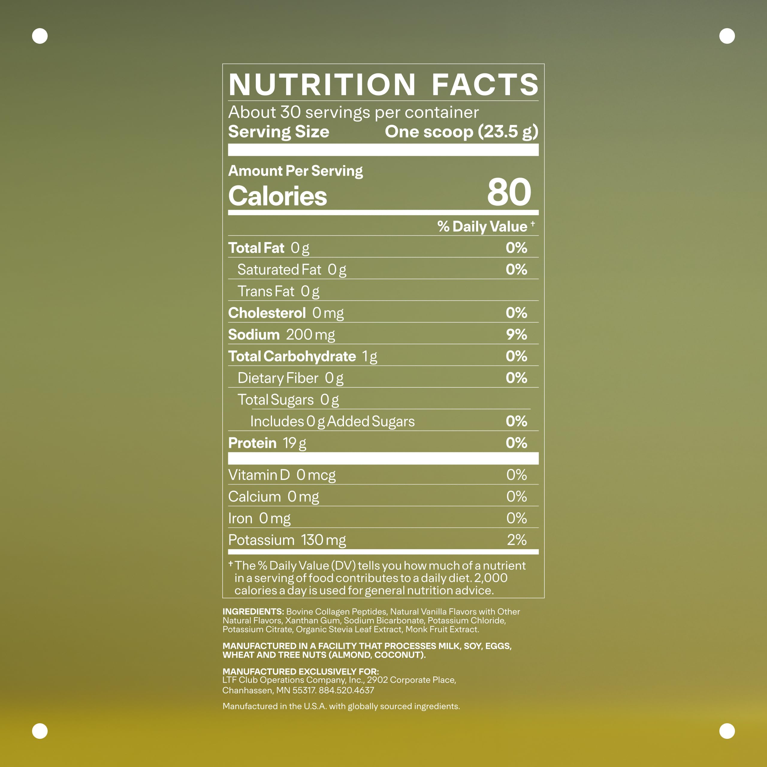 LTH Prime Collagen Peptides - Grass-Fed Vanilla, 30 Servings | Supports Joints, Digestive Health, Hair & Skin