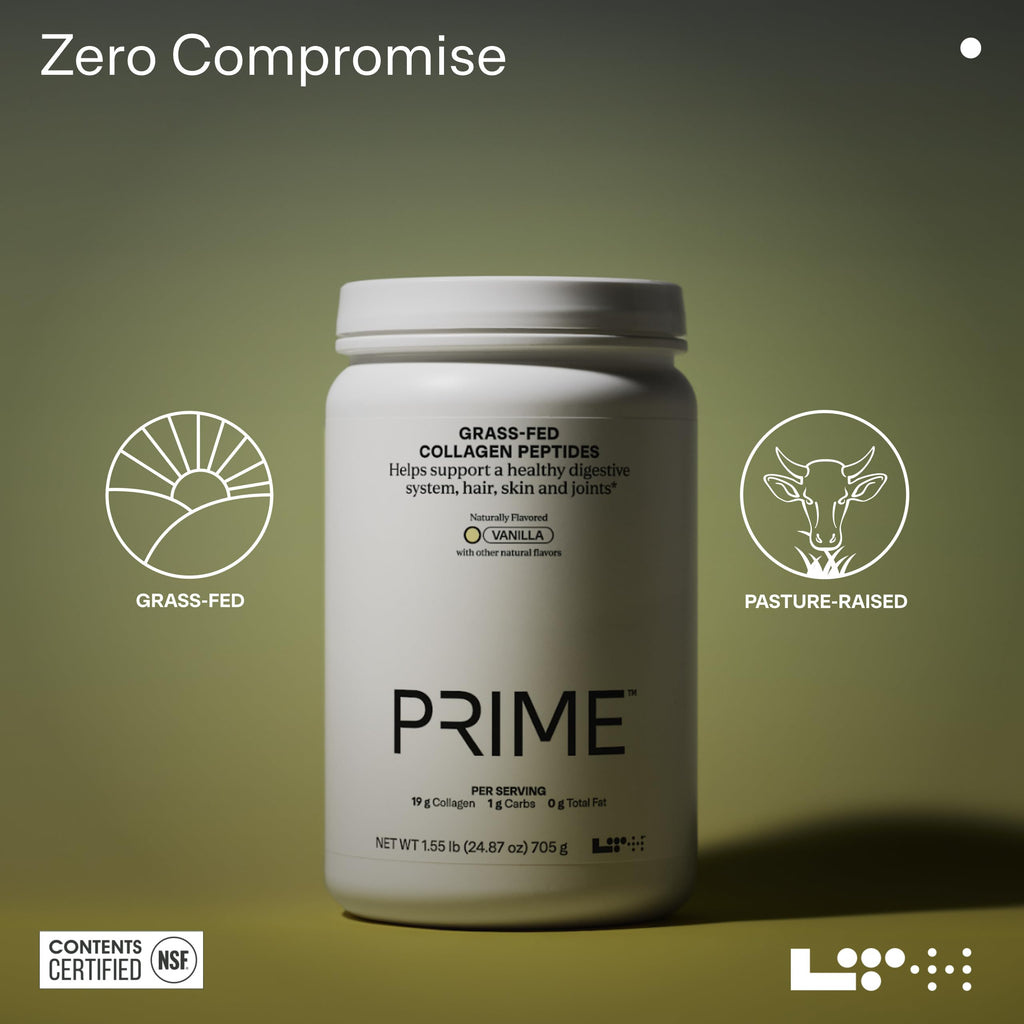 LTH Prime Collagen Peptides - Grass-Fed Vanilla, 30 Servings | Supports Joints, Digestive Health, Hair & Skin