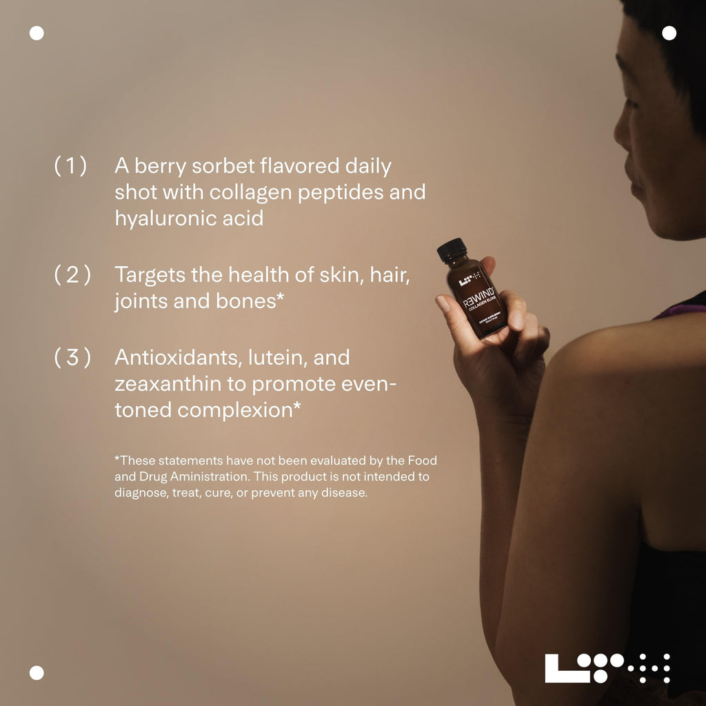 LTH Rewind Collagen Elixir - Trusted by Life Time Members - with Collagen Peptides, Hyaluronic Acid & Antioxidants - Supports Hair, Skin, Joint & Bone Health - Berry-Sorbet, 30 ml (15 Pack)