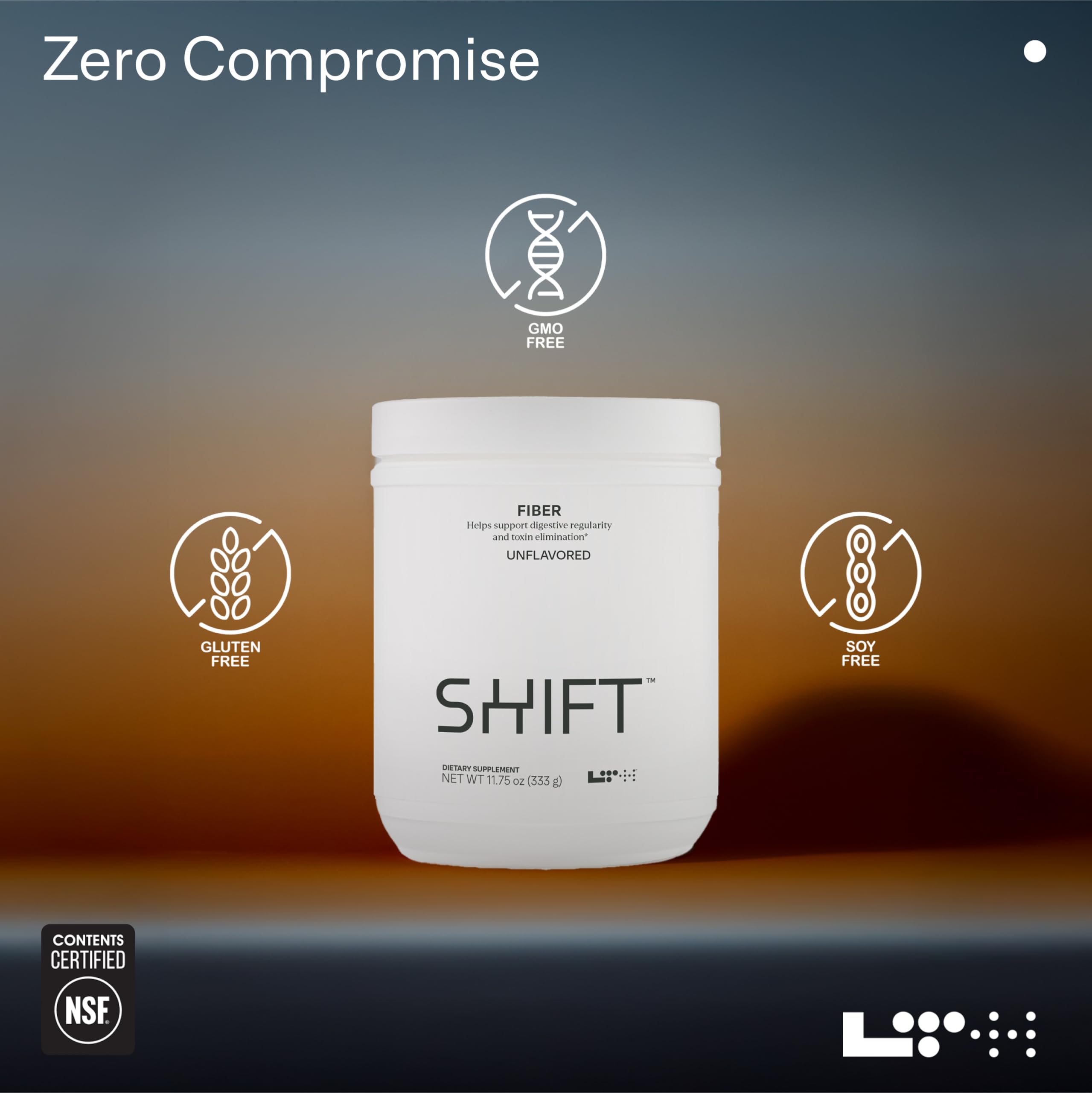 LTH Shift Plant-Based Prebiotic Fiber Powder – Gut, Digestive & Heart Health (Unflavored, 30 Servings)