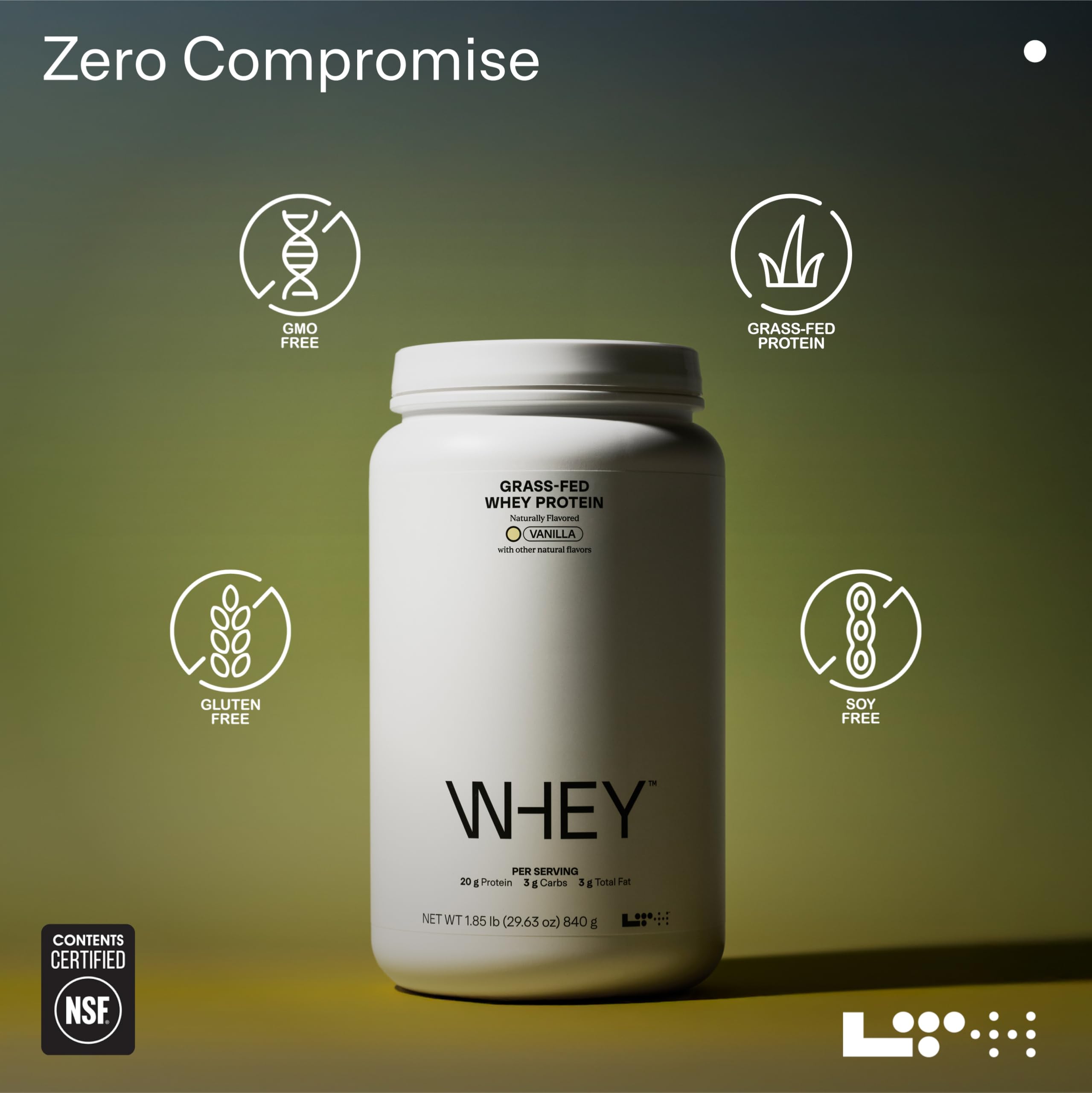 LTH Whey Protein - Grass-Fed Whey Protein Powder with Amino Acids | Lean Muscle & Recovery - Vanilla, 930 Grams