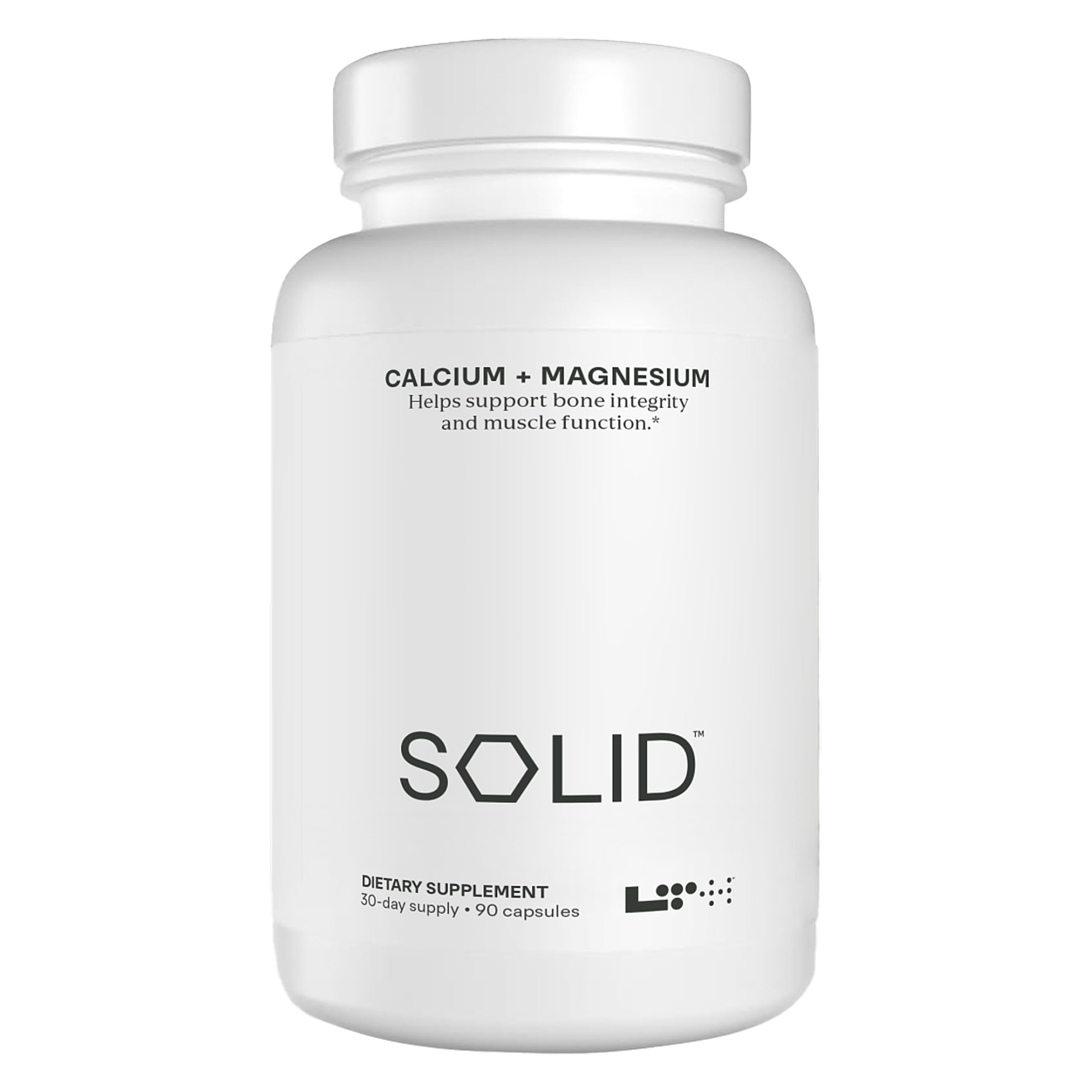 LTH Solid Calcium & Magnesium - Trusted by Life Time Members - Mineral Supplement - Support Energy, Muscle, Bone & Heart Health - 1 to 1 Ratio - 30-Day Supply