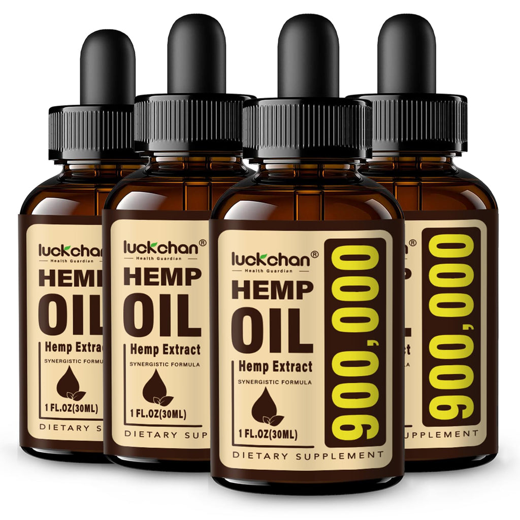 LUCKCHAN 4-Pack Premium Hemp Oil – Anxiety, Stress & Sleep Support