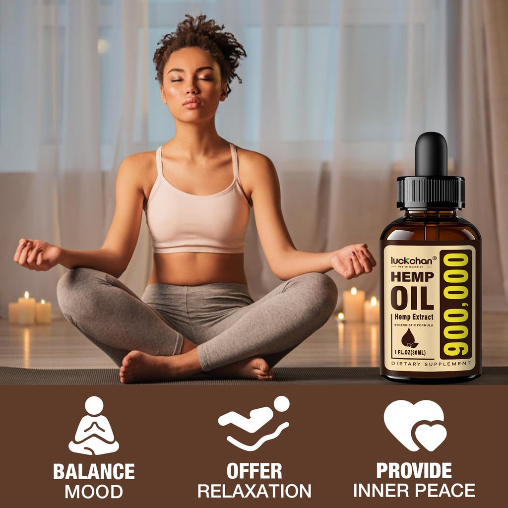 LUCKCHAN 4-Pack Premium Hemp Oil – Anxiety, Stress & Sleep Support