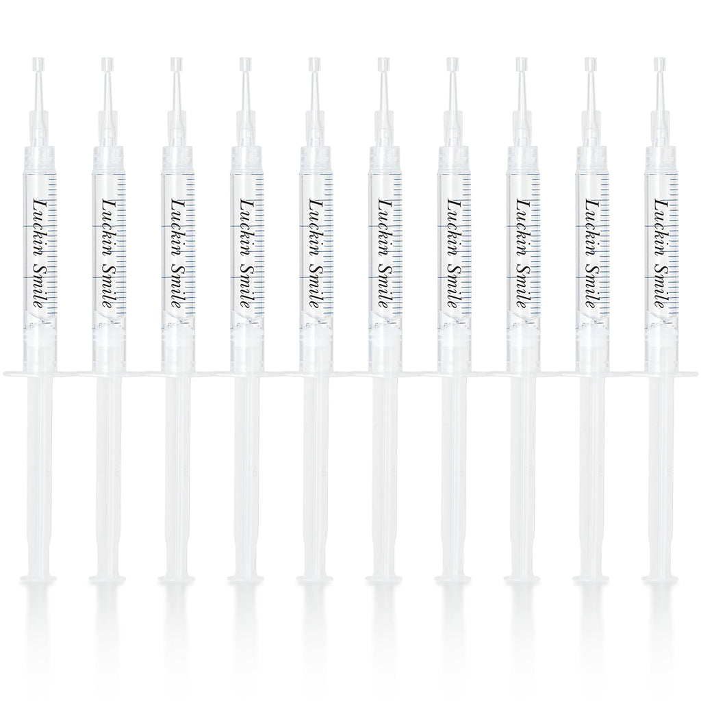 LUCKIN SMILE 10x3ml Whitening Gel Refill – 44% Carbamide Peroxide, 60 Treatments, Sensitive Teeth