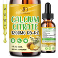 LUCNVEM Calcium Citrate 1200 mg with Vitamin D3 & K2 – Liquid Drops (2 oz)