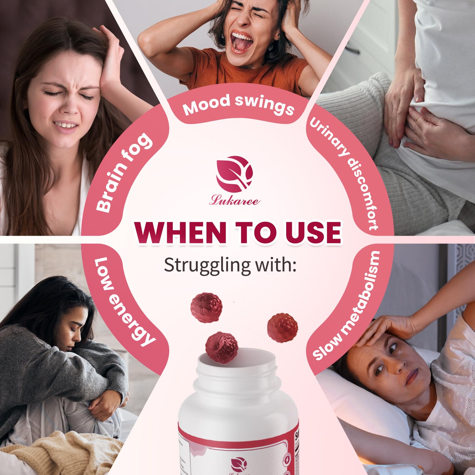 Lukaree Cranberry Gummies for Women - 2 Pack | Urinary Tract & Vitality