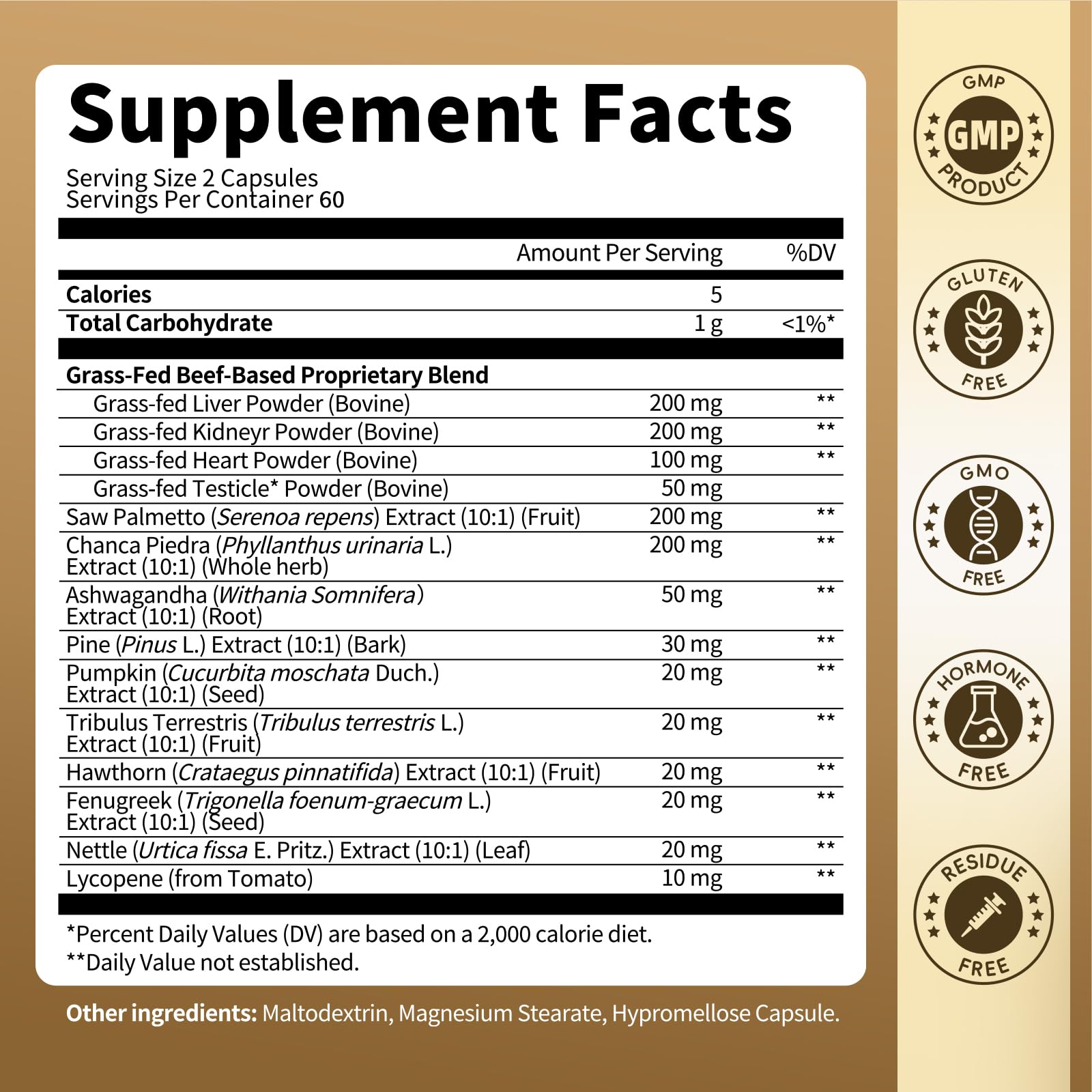 Lukaree Beef Organ Supplement for Men – 14-in-1 (Liver, Kidney, Heart)