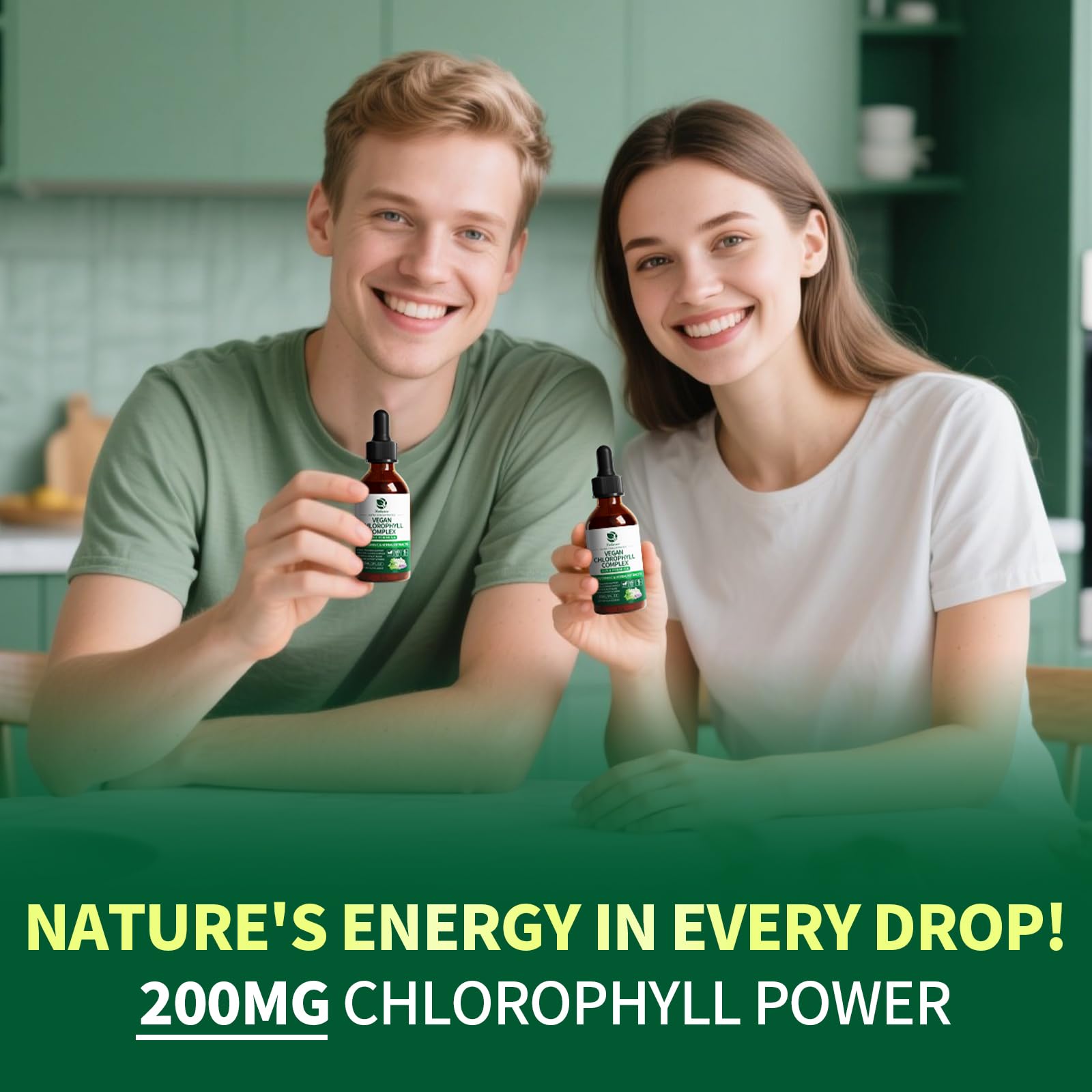 Lukaree Chlorophyll Liquid Drops 200mg - 4X Concentrated Mint Flavor