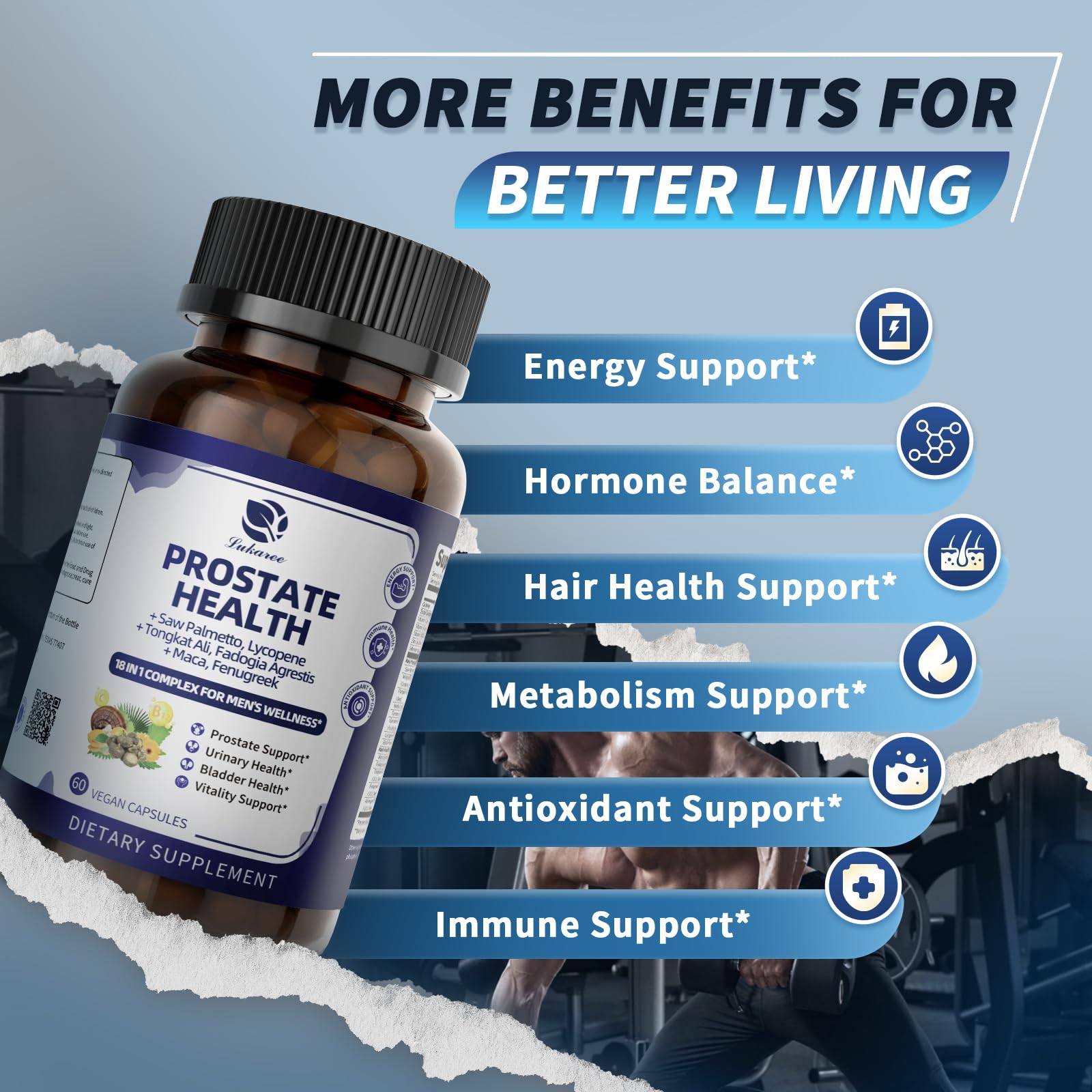 Lukaree Prostate Health 18-in-1 (2 Pack) – Saw Palmetto, Pumpkin Seed & Nettle