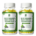 Lukaree Organic Oregano Oil Capsules with Black Seed Oil – 99% Carvacrol, 5-in-1 with Vitamin D3 & E, Black Pepper | 2-Pack