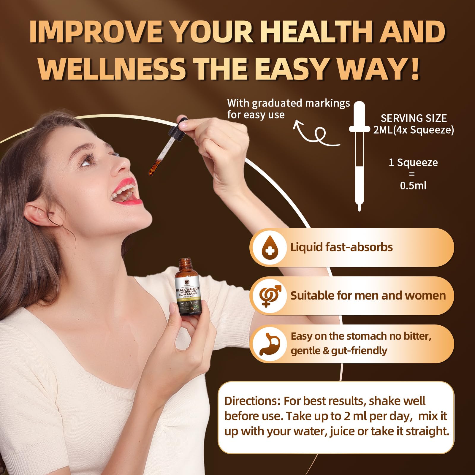 Lukaree Wormwood Black Walnut Clove Tincture – 10:1 Liposomal Digestive Detox (98% Absorption)