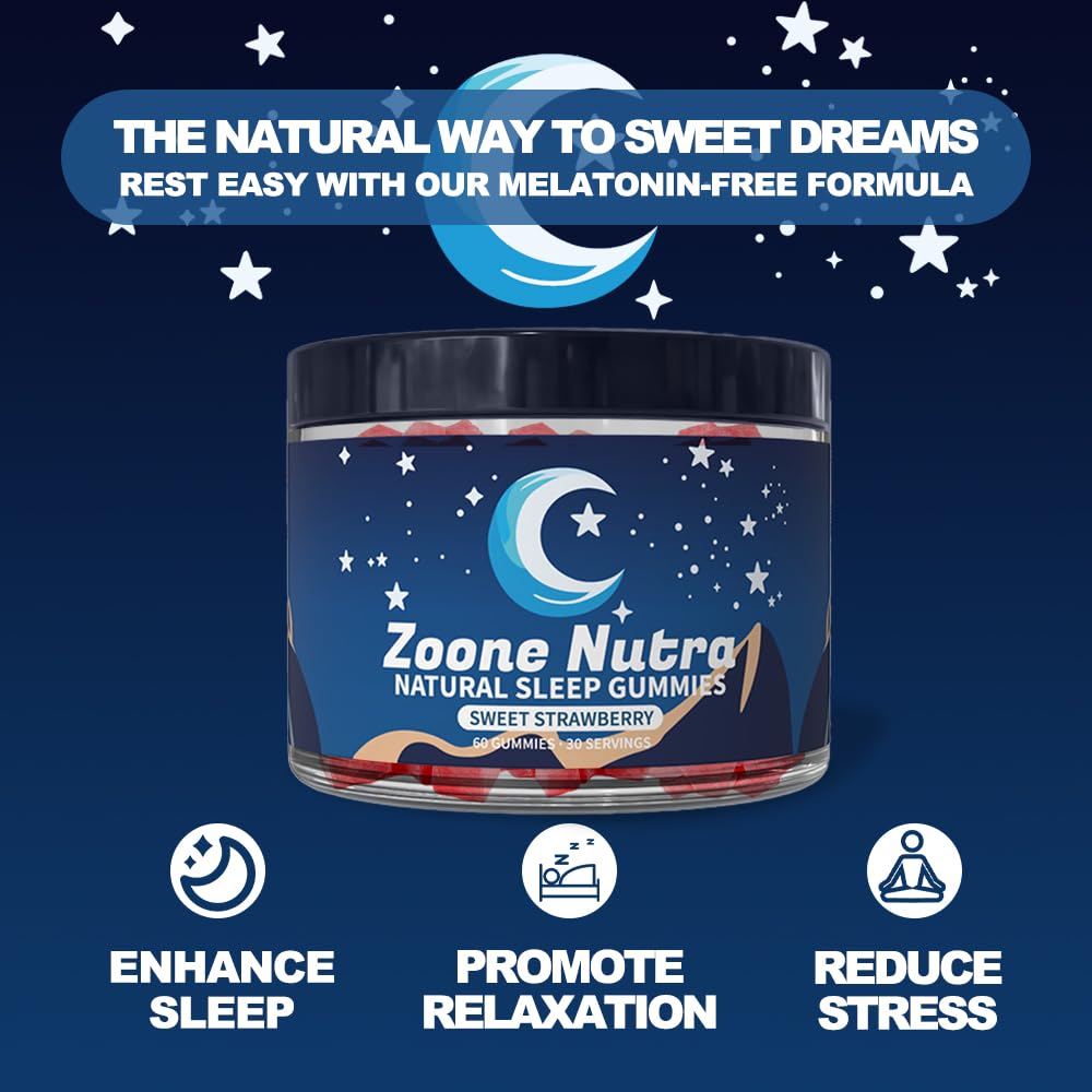 Zoone Nutra Lulla-Bites Sleep Gummies – Melatonin-Free Strawberry (60 Count)