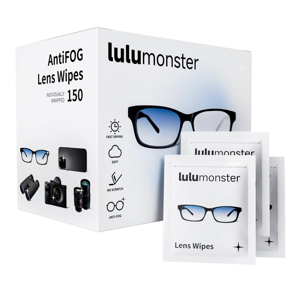 Anti Fog Lens Wipes for Eyeglasses – Lulumonster | 150 Pre-Moistened Wipes