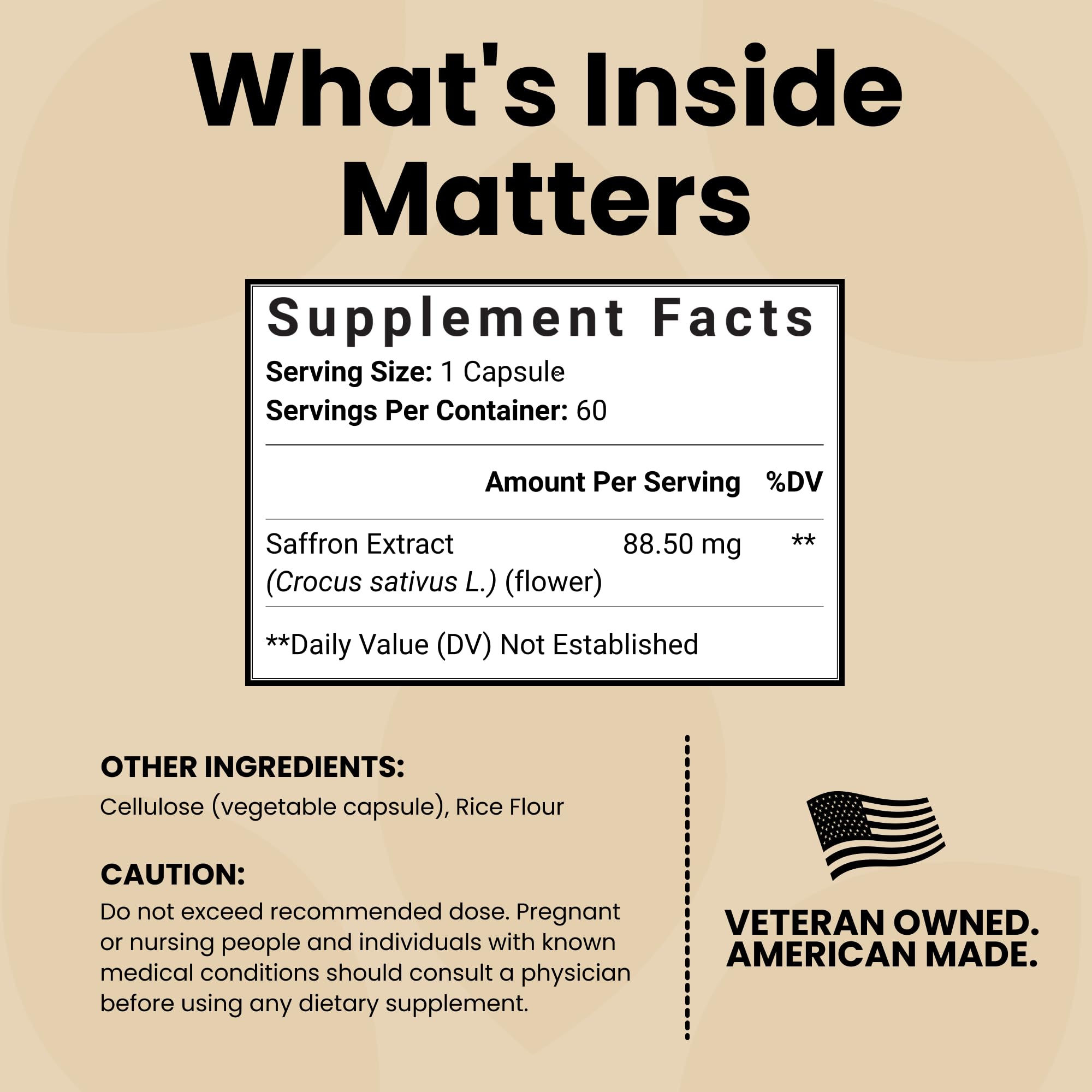 Luma Nutrition Saffron Extract Capsules – Mood & Eye Support – USA Made – 60 Capsules