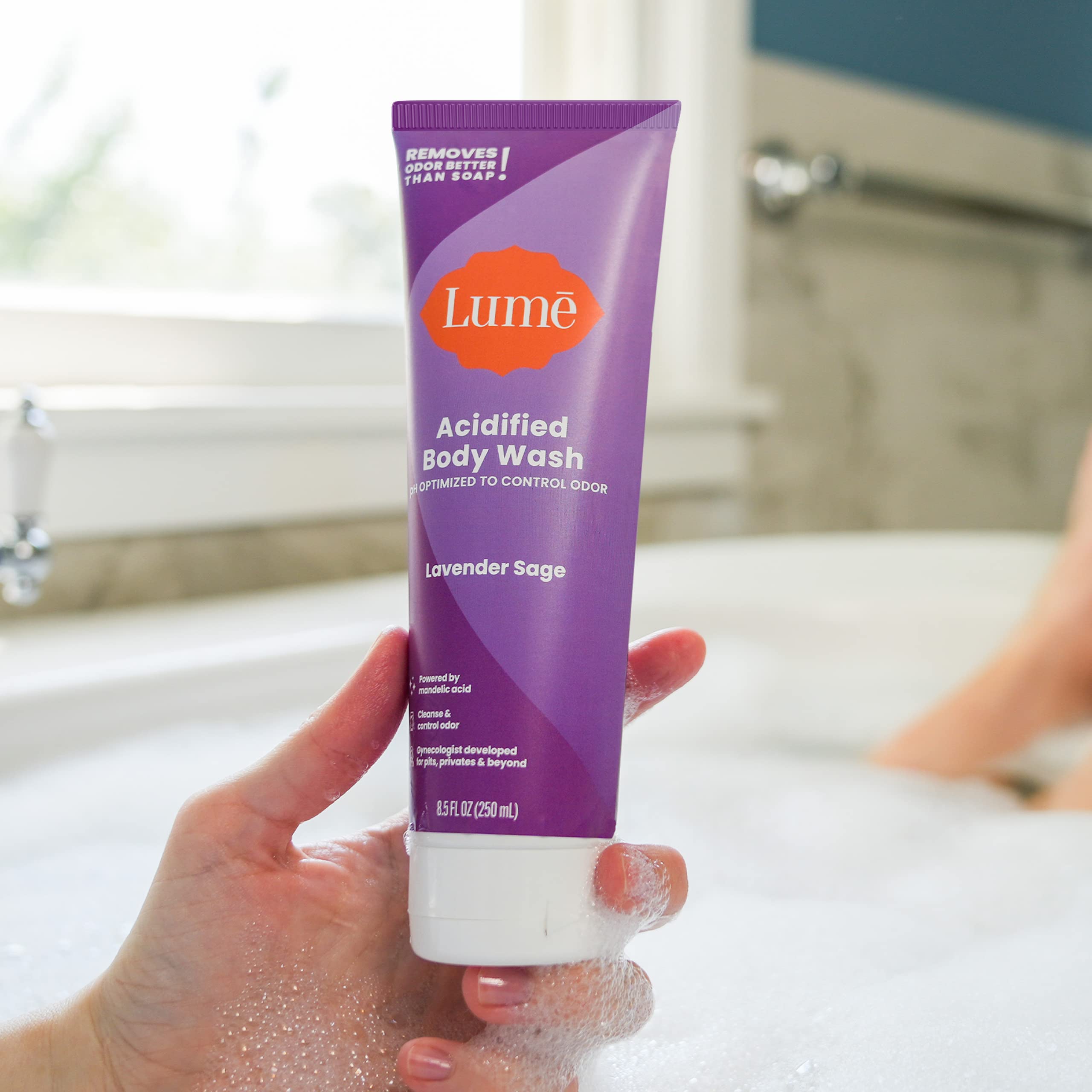 Lume Acidified Body Wash - 24-Hour Odor Control | Lavender Sage, SLS & Paraben Free
