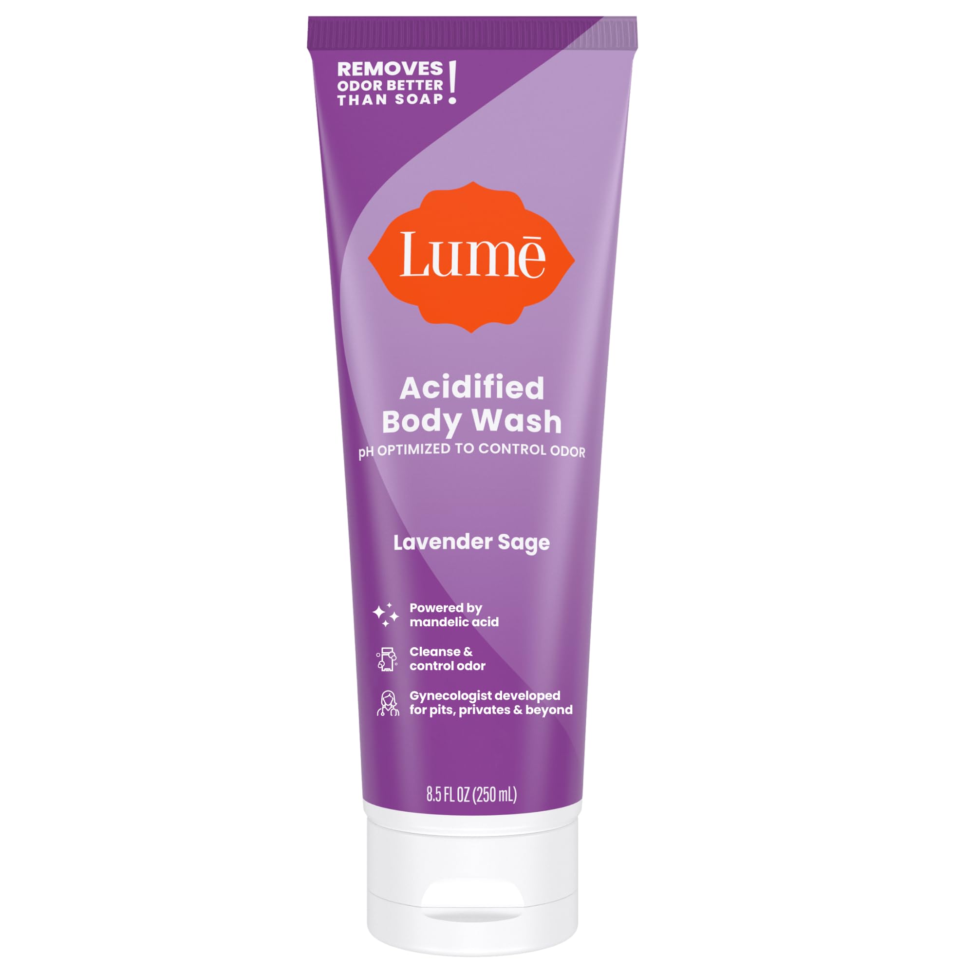Lume Acidified Body Wash - 24-Hour Odor Control | Lavender Sage, SLS & Paraben Free