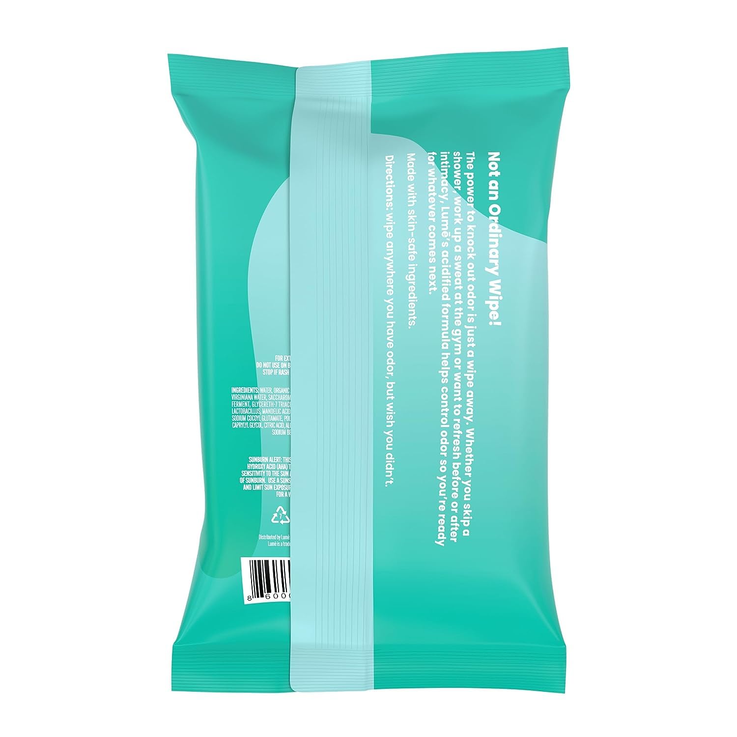 Lume Acidified Deodorant Wipes - 24 Hour Odor Control | Aluminum Free, Baking Soda Free | Cool Cucumber (Pack of 3, 45 Count per Pack)