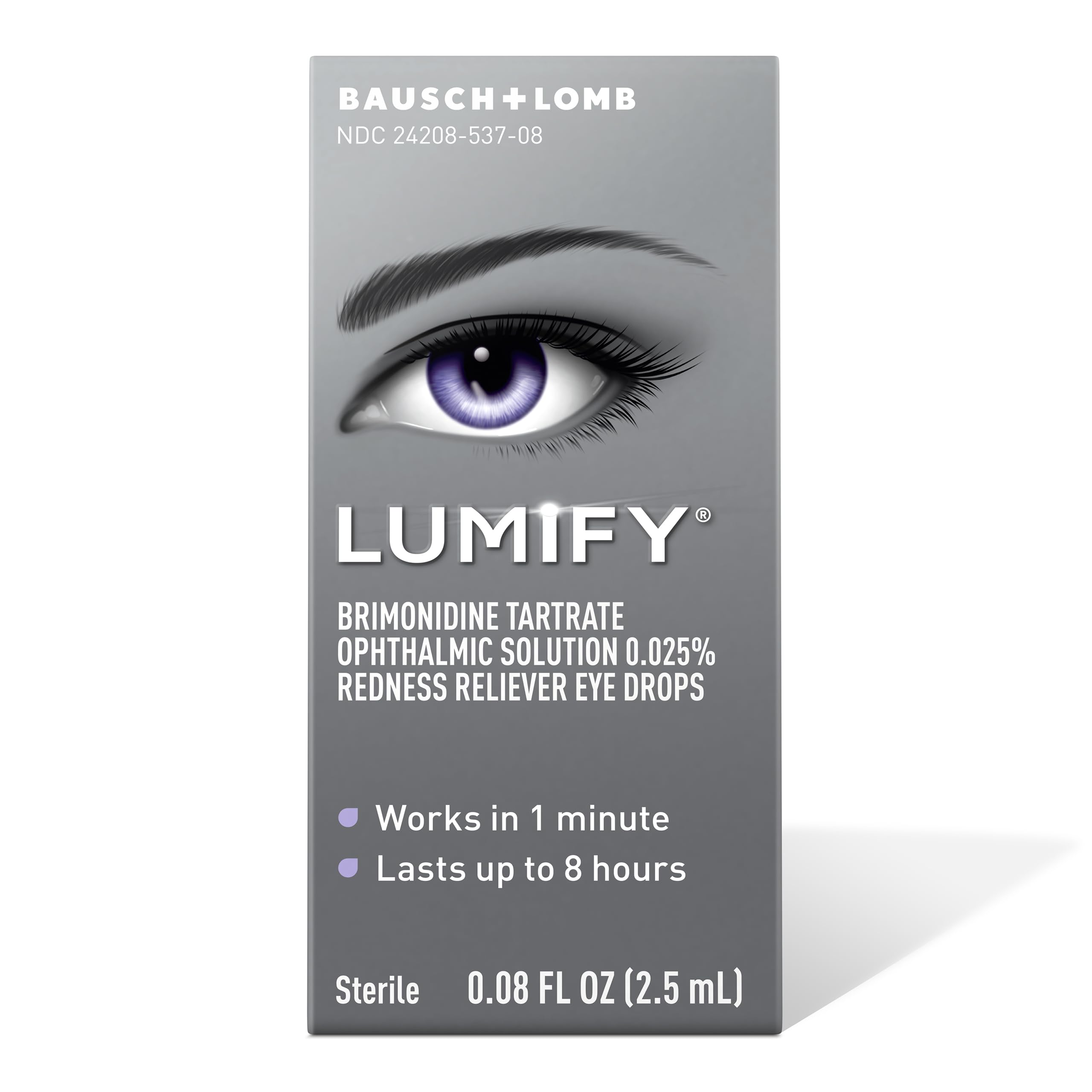 Lumify Redness Reliever Eye Drops 0.08 fl oz (2.5 mL) Pack of 6 | Bausch + Lomb