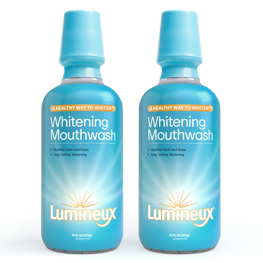 Lumineux Teeth Whitening Mouthwash – 16 oz (2 Pack) – Peroxide Free, No Alcohol, No Fluoride or SLS