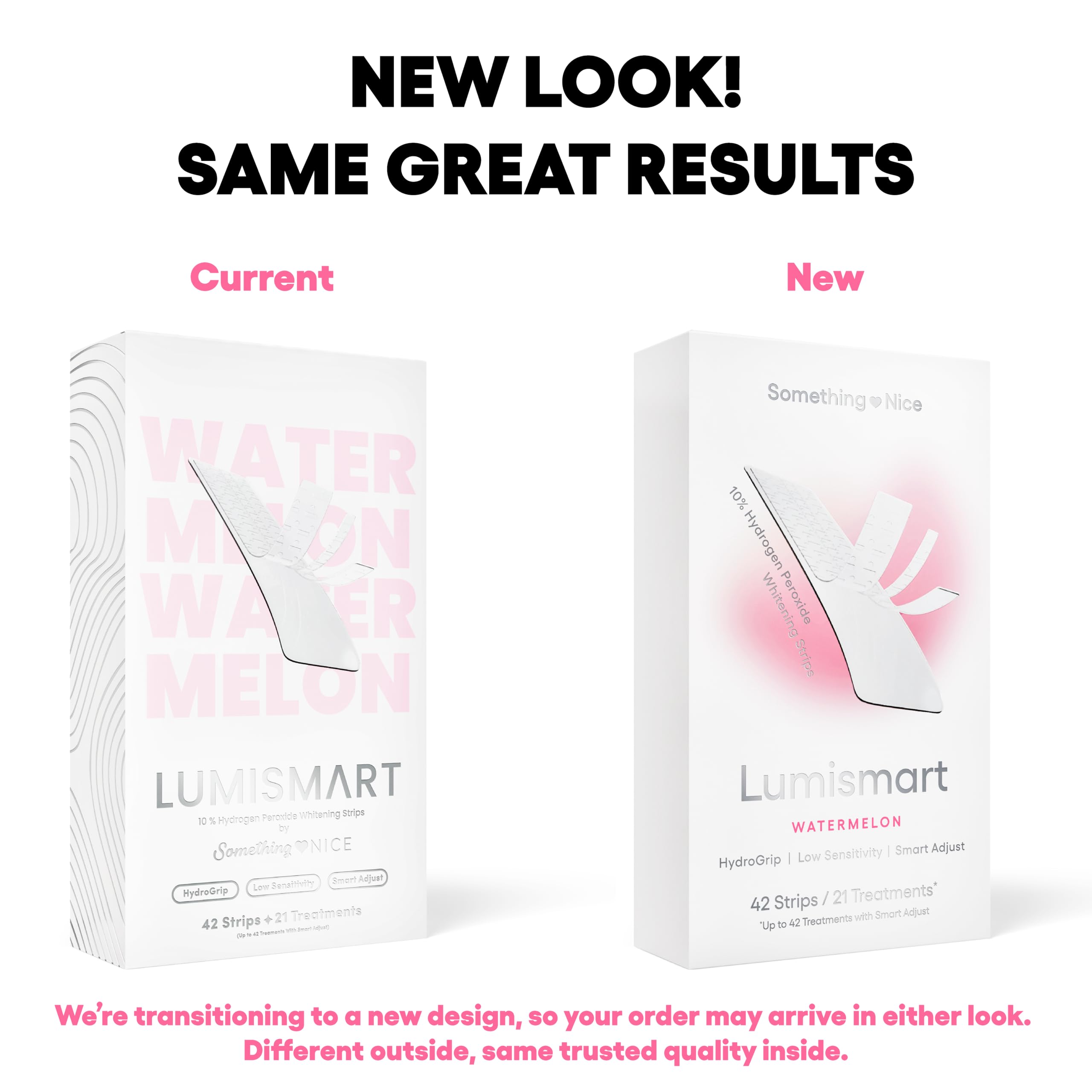 Something Nice Lumismart Whitening Strips – Dentist-Designed, Enamel Safe, 42 Treatments, Watermelon for Sensitive Teeth