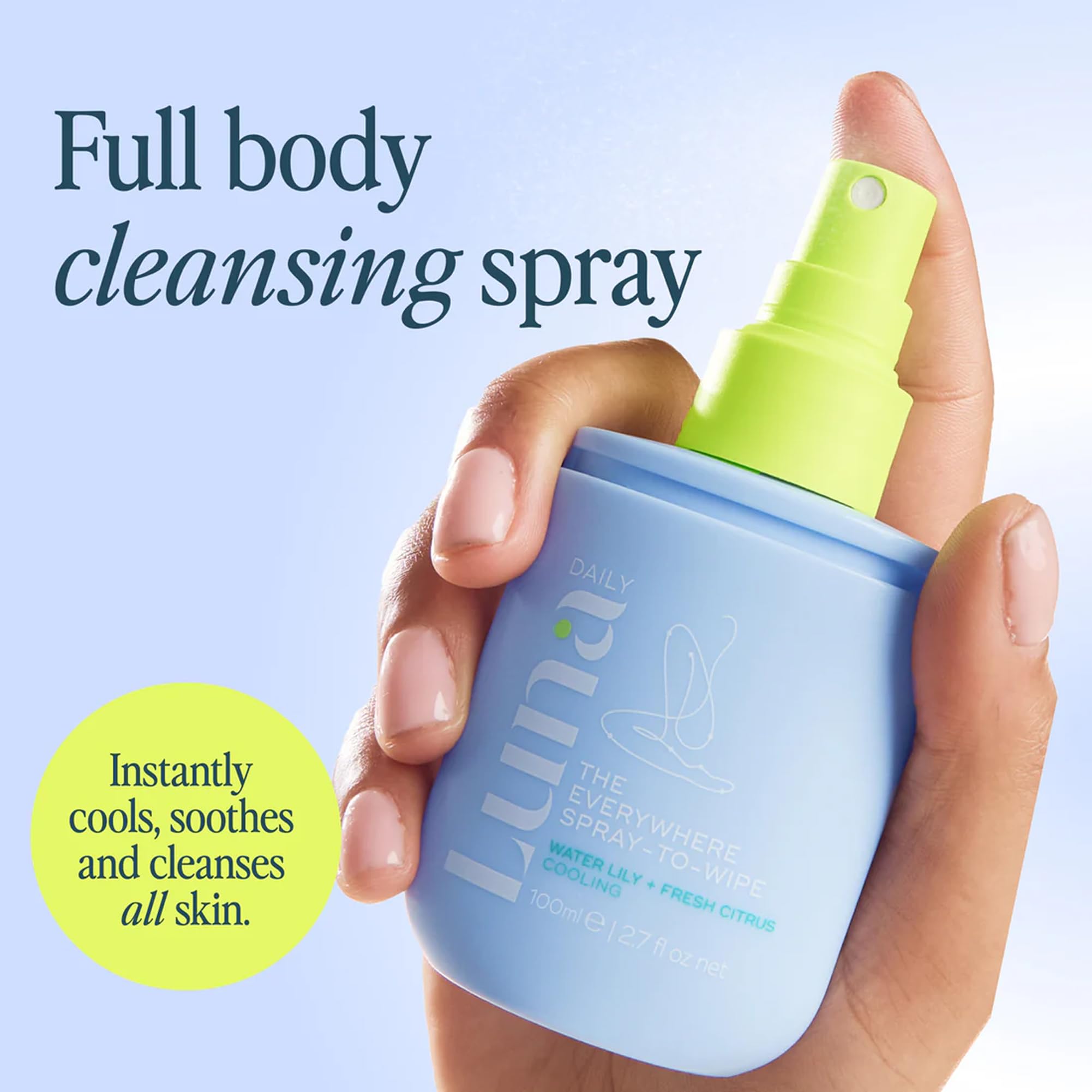 Luna Daily The Everywhere Spray-To-Wipe: Cooling Body Mist & pH-Balanced Feminine Care (80ml)