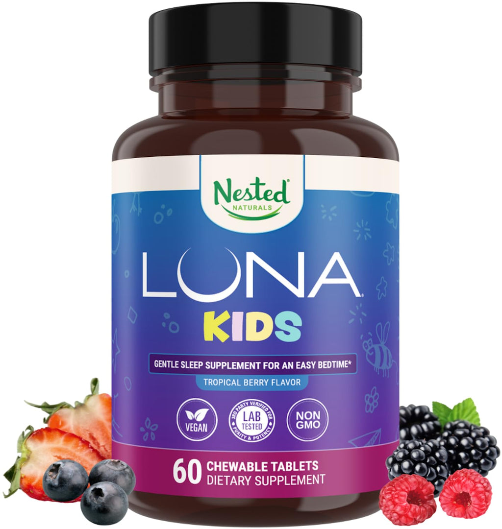 LUNA Kids Sleep Aid Tablets 4+ | Chamomile, Melatonin, Valerian